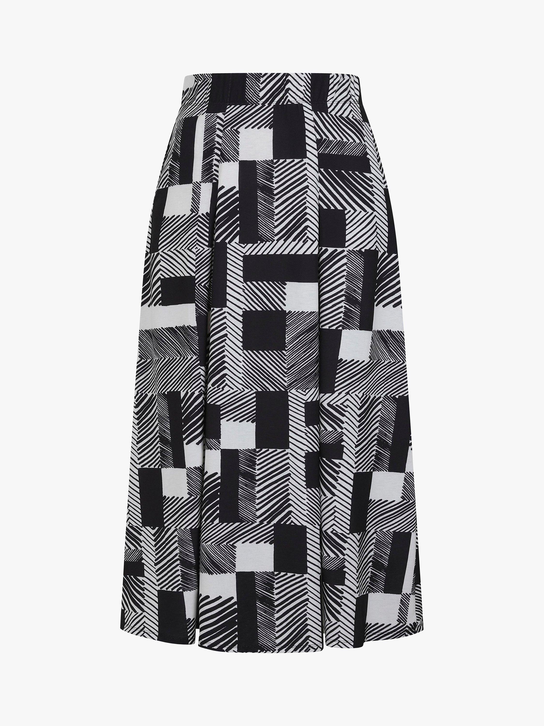 HotSquash Box Pleat Maxi Skirt, Striped Geo, 8