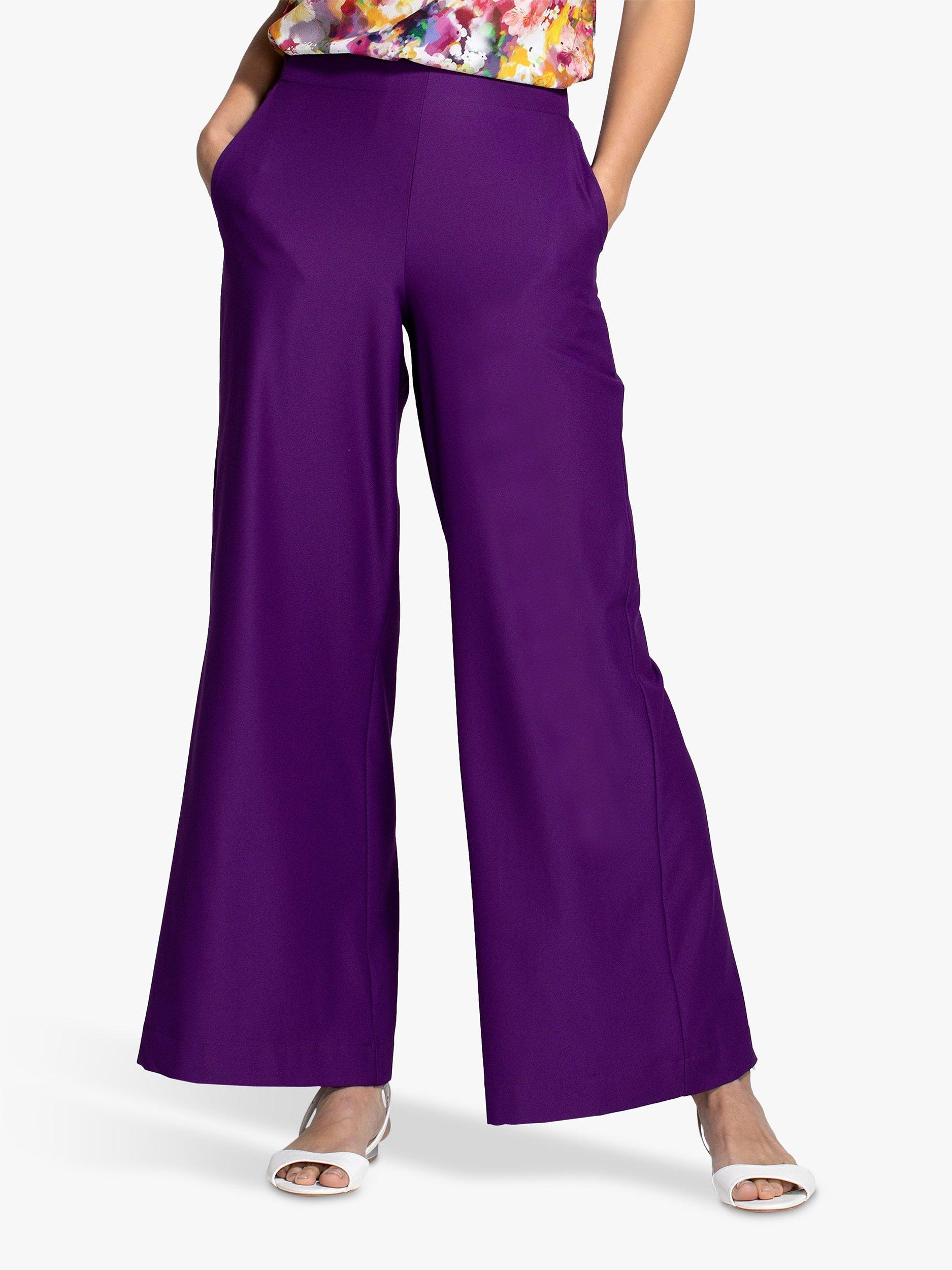HotSquash Luxe-Lounge Wideleg Crepe Trousers, Purple
