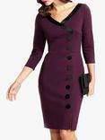 HotSquash 50s Silky Trimmed Button Wiggle Dress