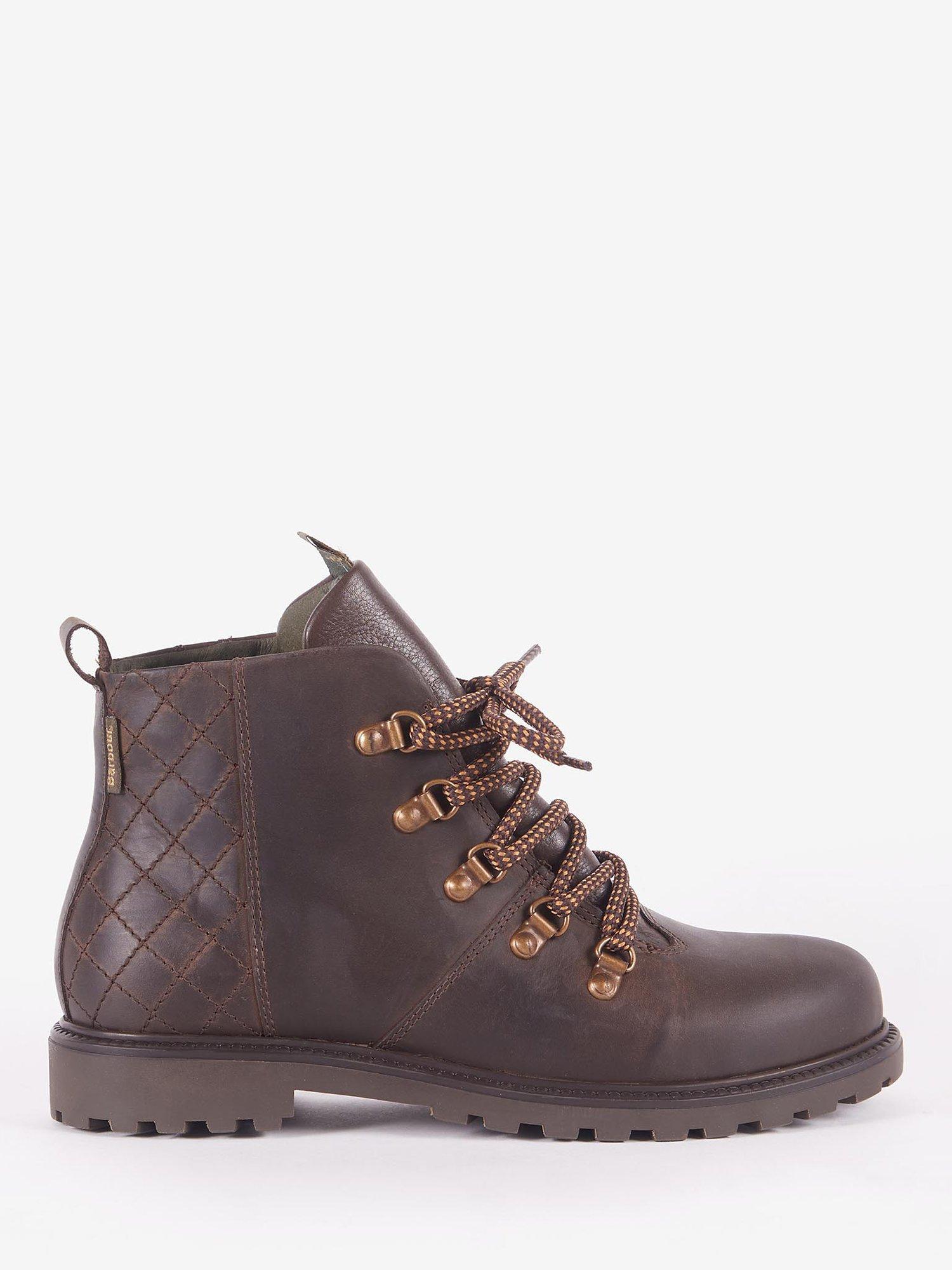 Barbour Keswick Leather Waterproof Ankle Boots, Dark Brown, 6
