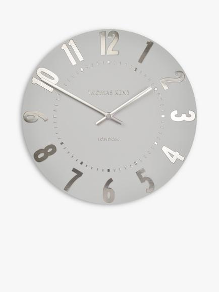 Thomas Kent Mulberry Wall Clock - view 2, Silver Cloud