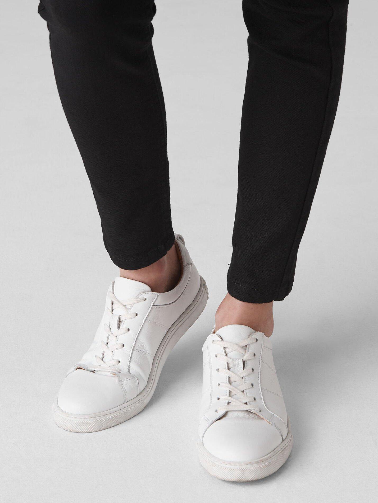 Product image 4 of 4, which shows Whistles Koki Lace Up Leather Trainers, White, 3