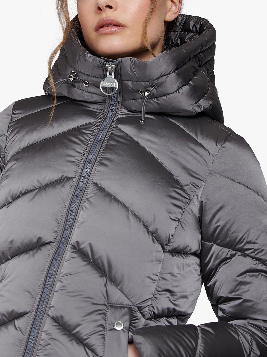 Barbour International Motegi Hooded Chevron Quilted Jacket, Chrome