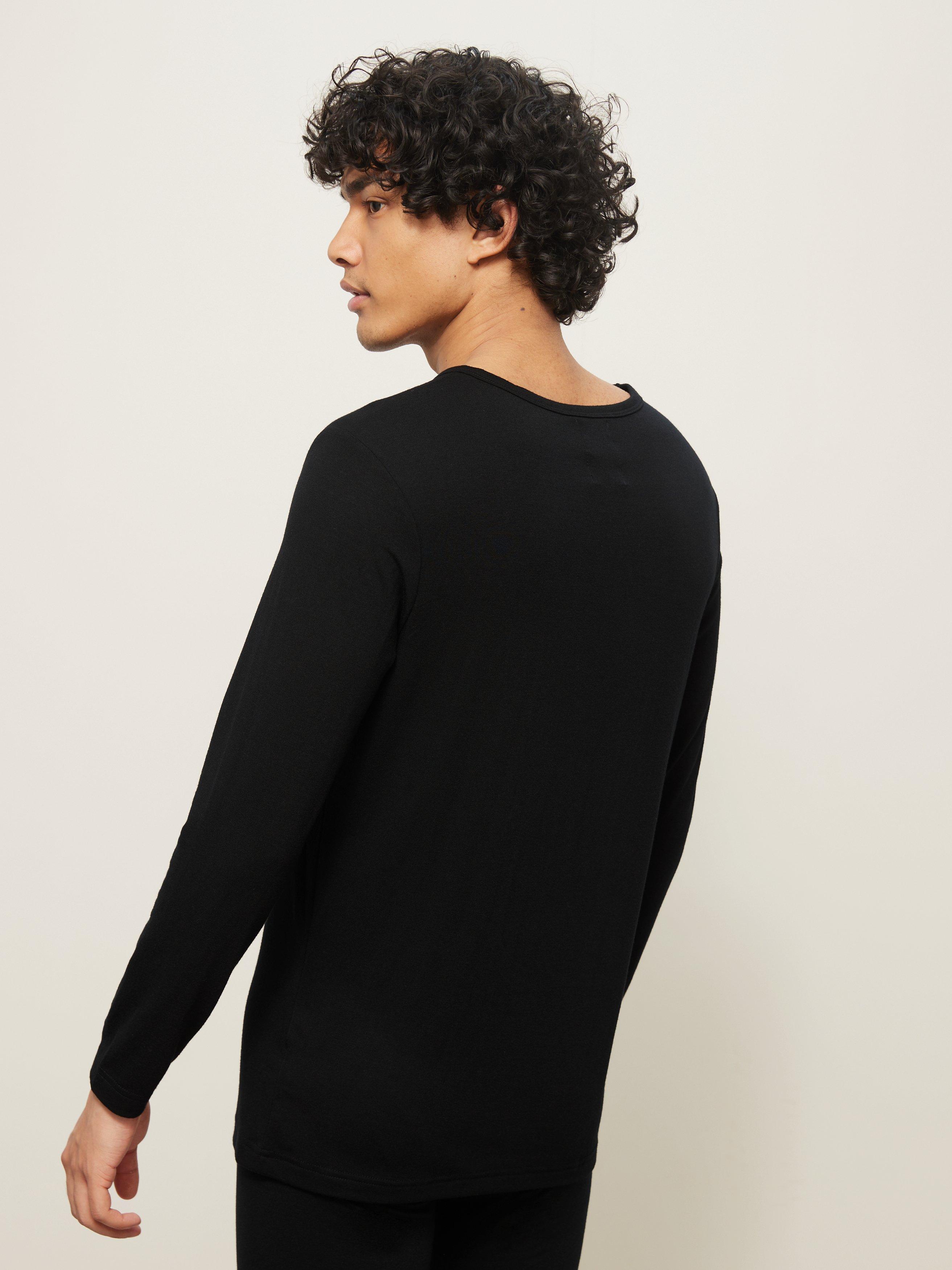 Product image 2 of 6, which shows John Lewis Thermal Long Sleeve Top, Black, L