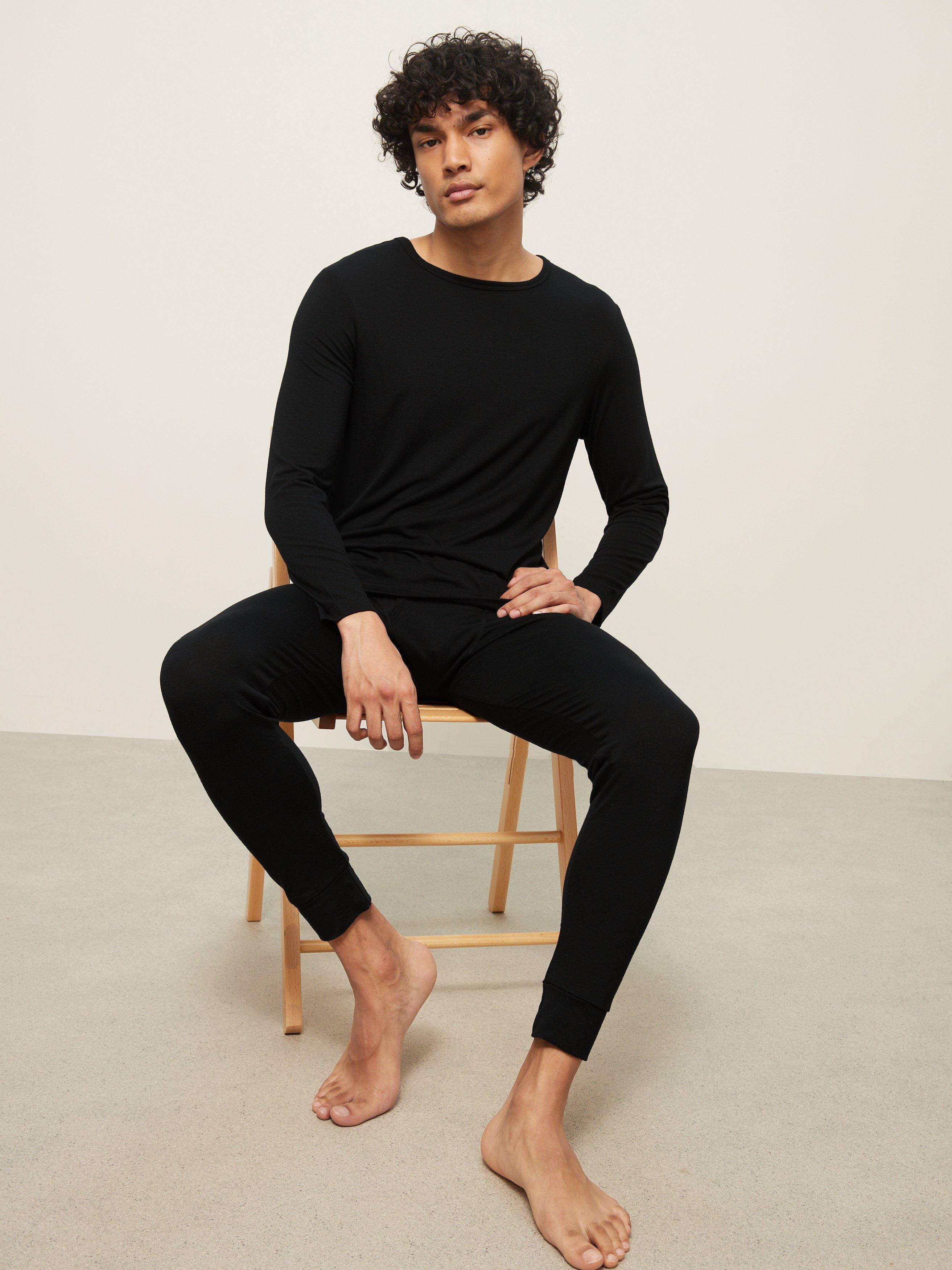 Product image 3 of 6, which shows John Lewis Thermal Long Sleeve Top, Black, L