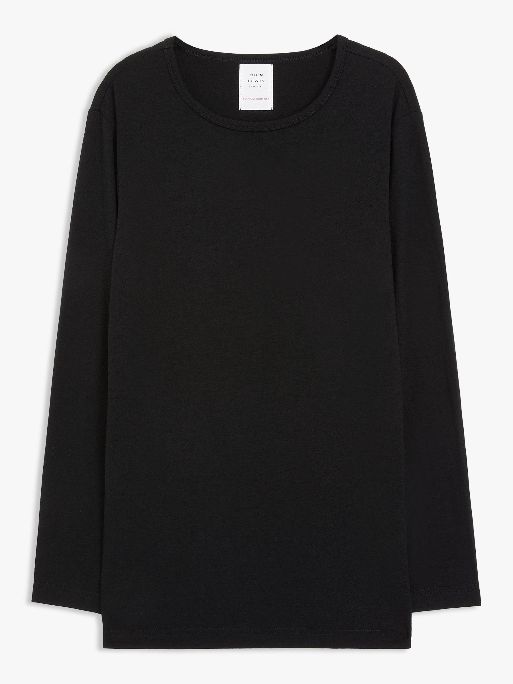 Product image 4 of 6, which shows John Lewis Thermal Long Sleeve Top, Black, L