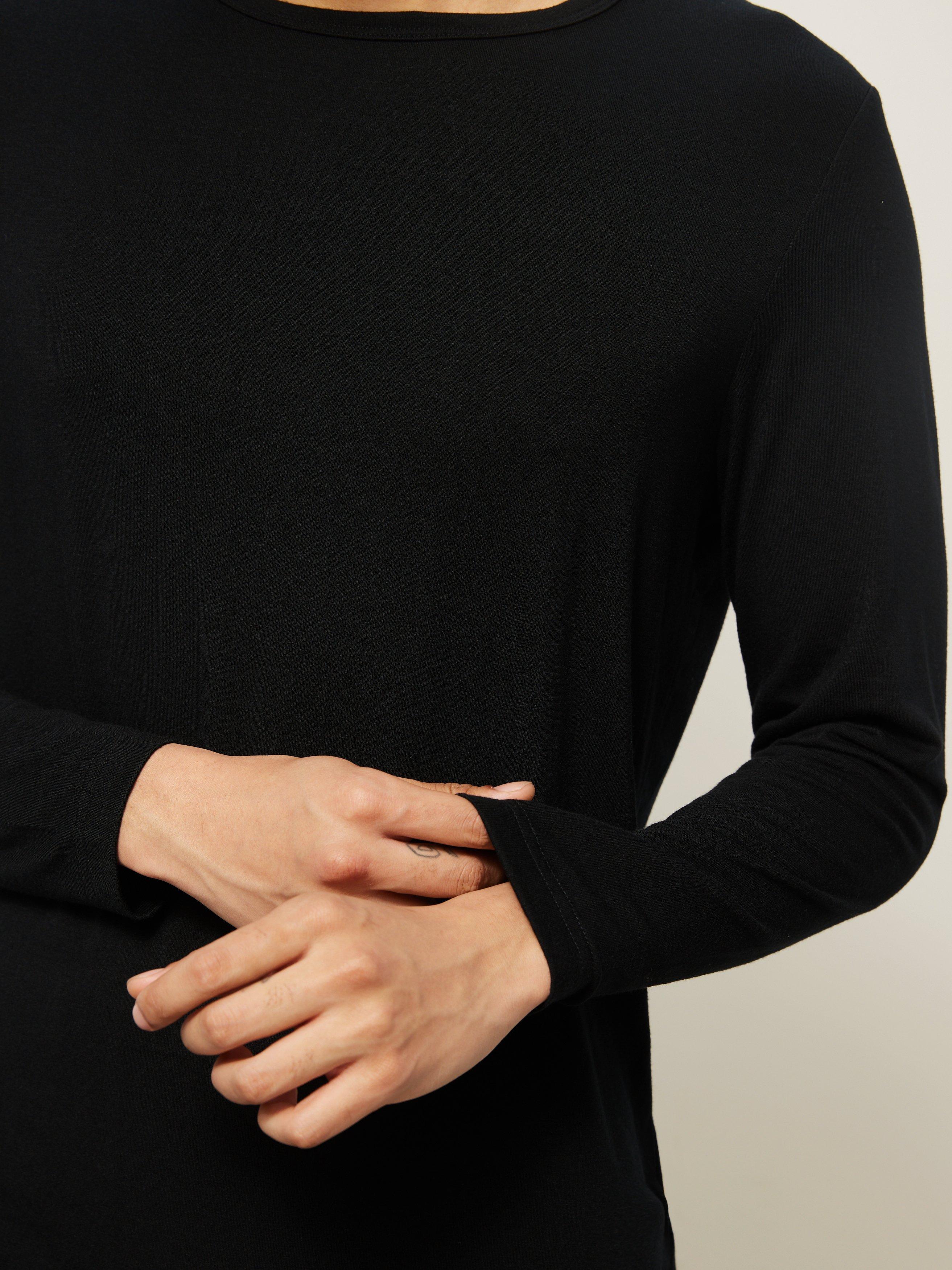Product image 6 of 6, which shows John Lewis Thermal Long Sleeve Top, Black, L