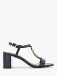 Dune London Just Leather Chain Detail Block Heel Sandals, White