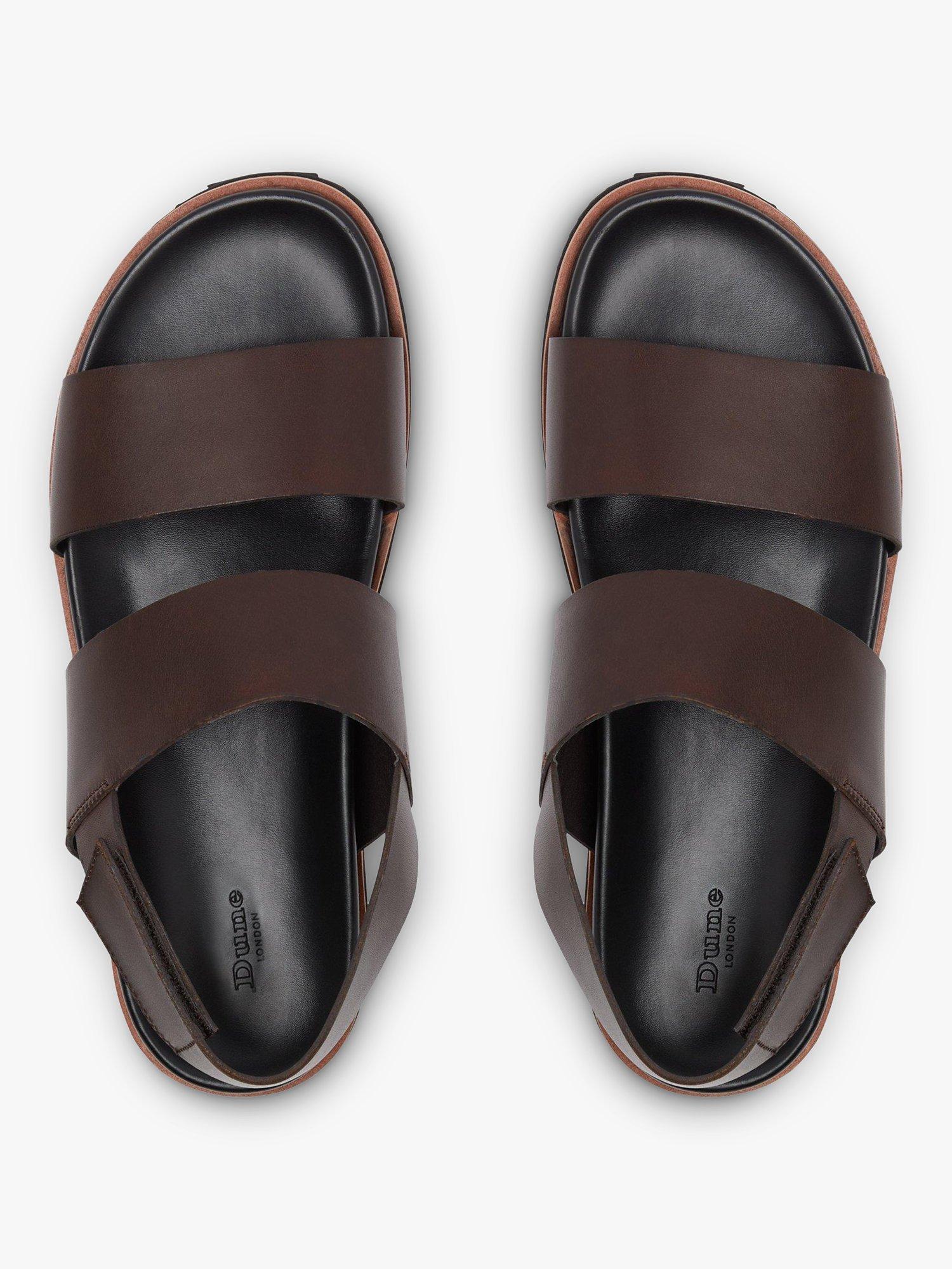 Dune Idda Leather Sandals Brown