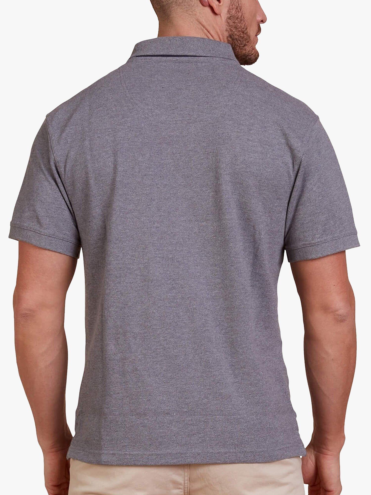 Product image 2 of 6, which shows Raging Bull Classic Organic Cotton Pique Polo Shirt, Grey Marl, S