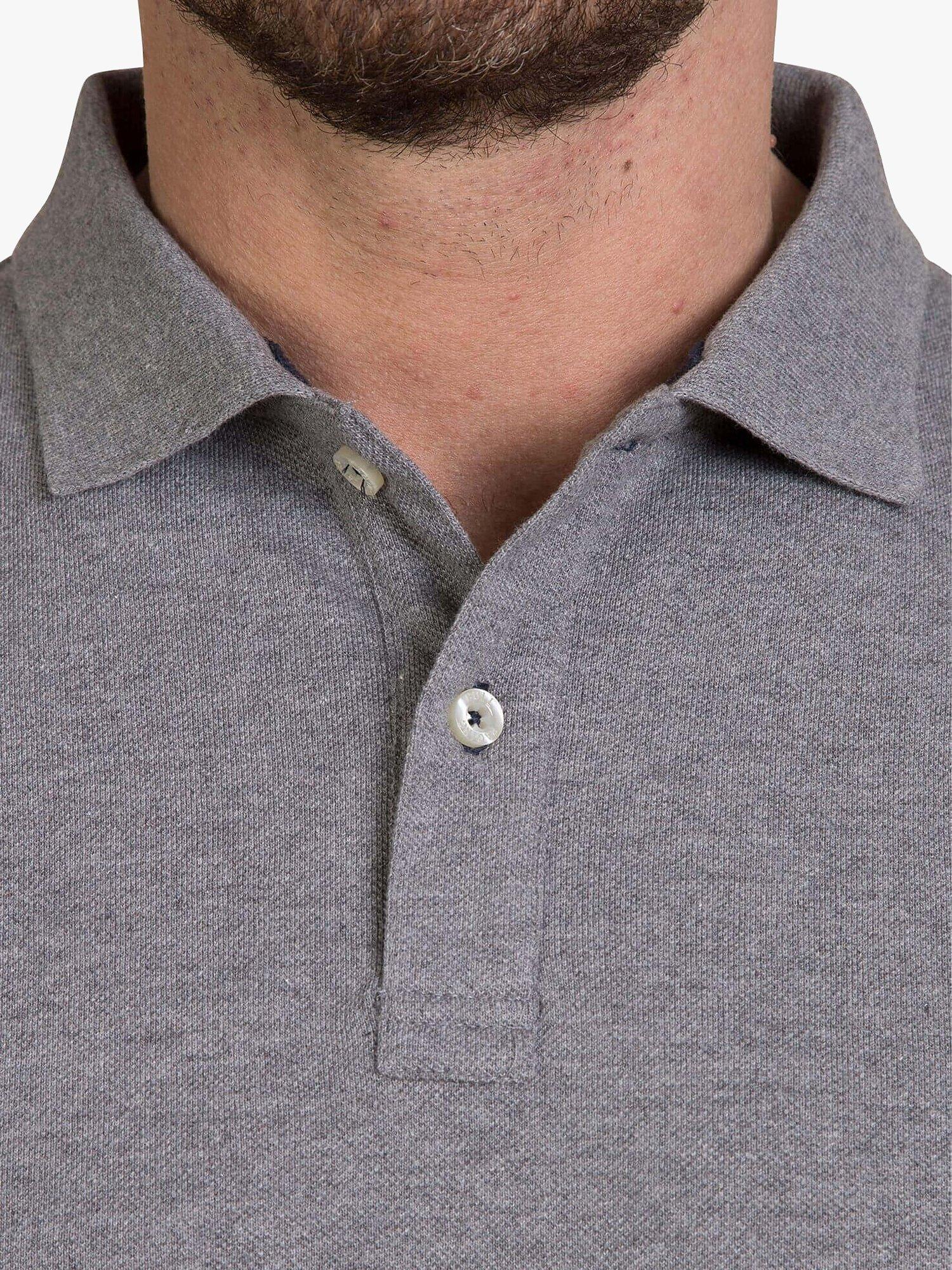 Product image 5 of 6, which shows Raging Bull Classic Organic Cotton Pique Polo Shirt, Grey Marl, S