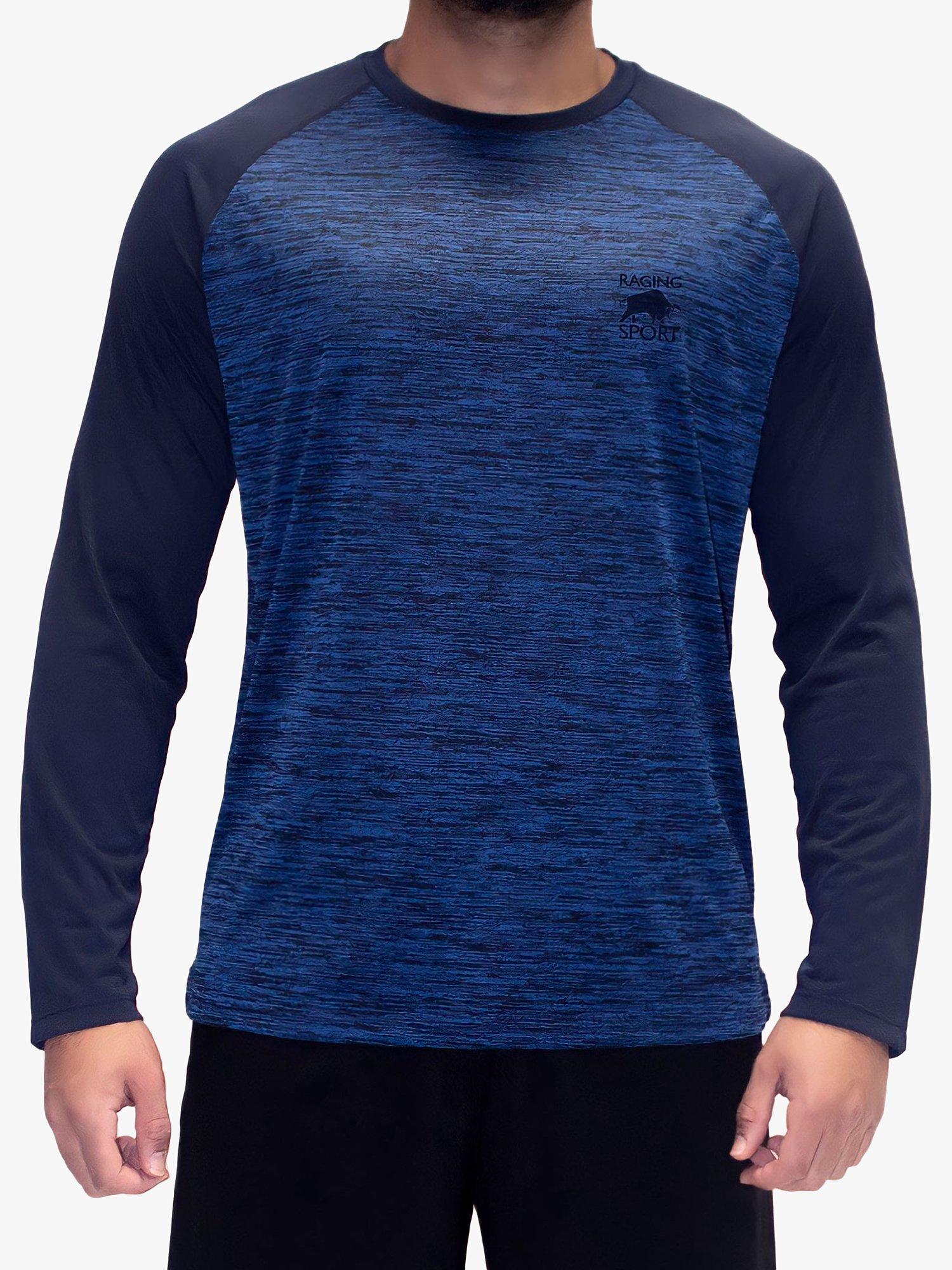 Product image 1 of 4, which shows Raging Bull Performance Long Sleeve Gym Top, Navy, S