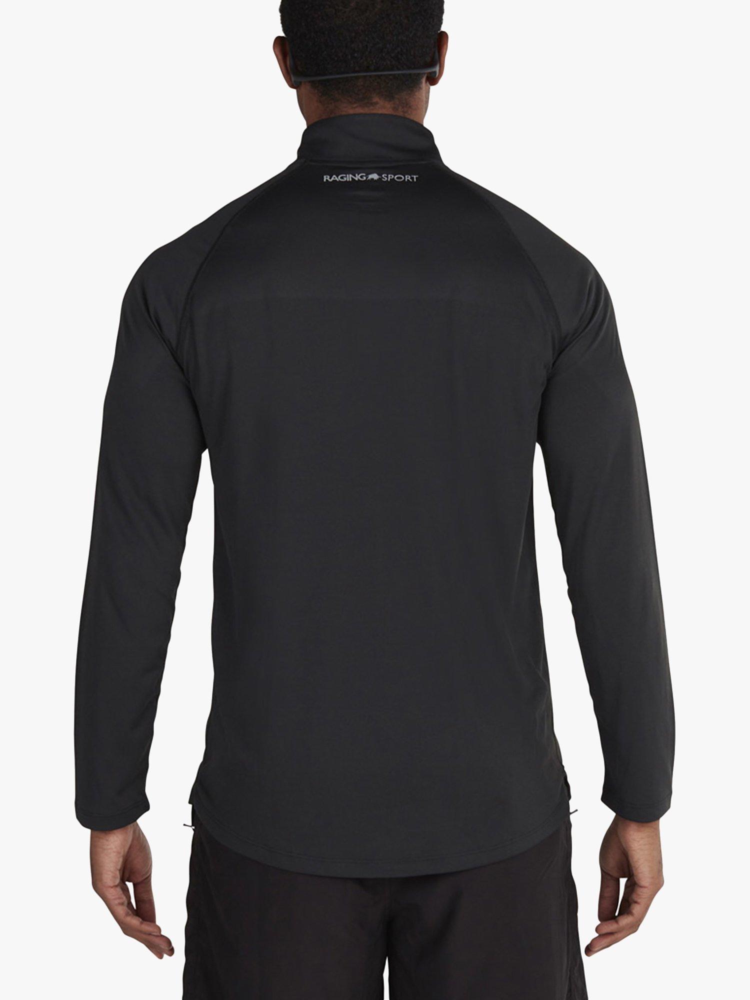 Raging Bull Performance 1/4 Zip Long Sleeve Gym Top, Black, S