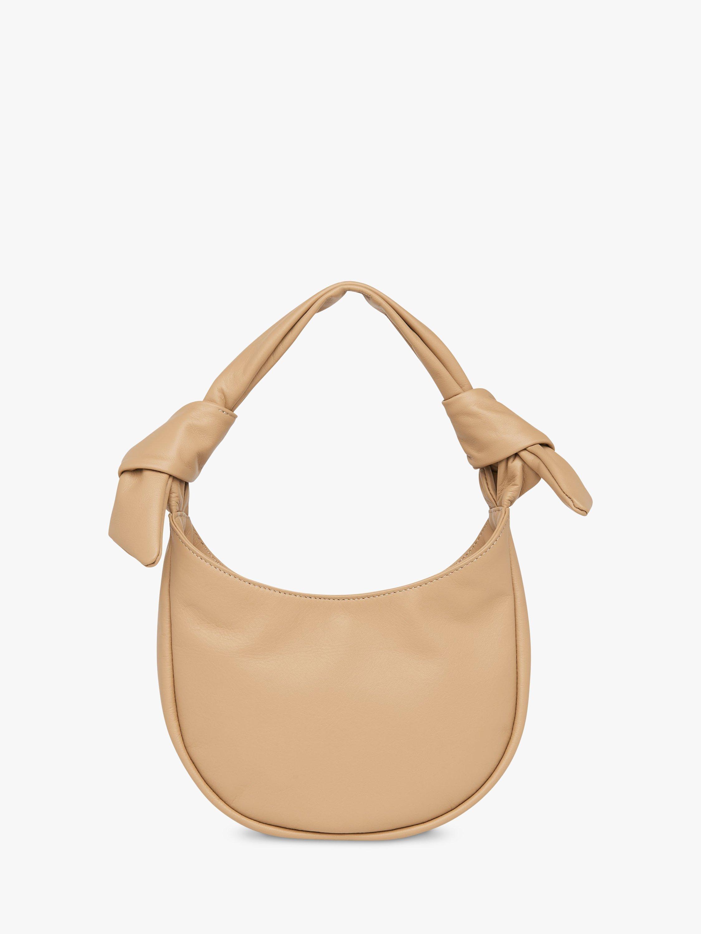 Whistles Linden Knotted Handle Leather Bag, Beige