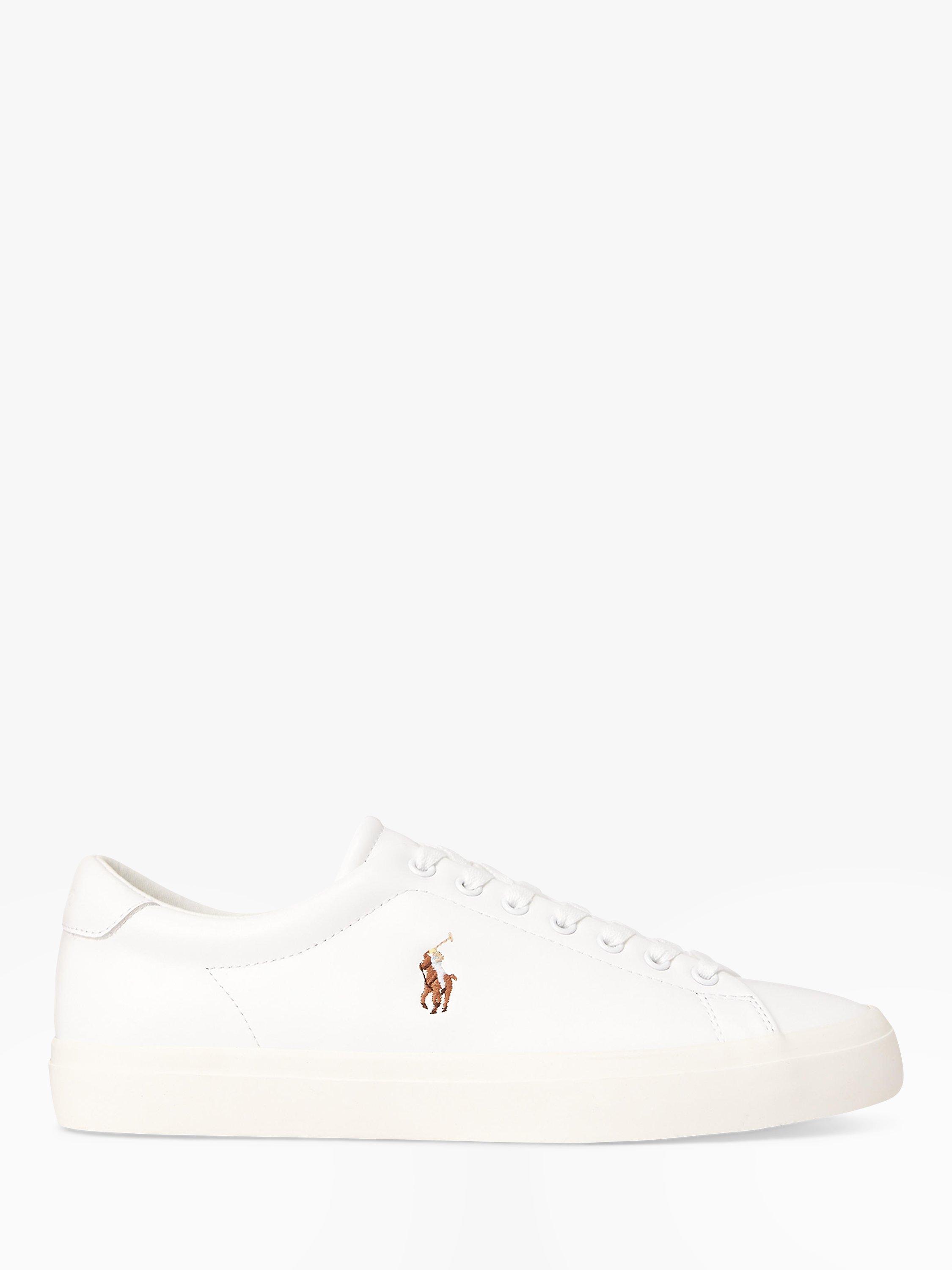 Product image 1 of 4, which shows Polo Ralph Lauren Longwood Leather Trainers, White / White, 7