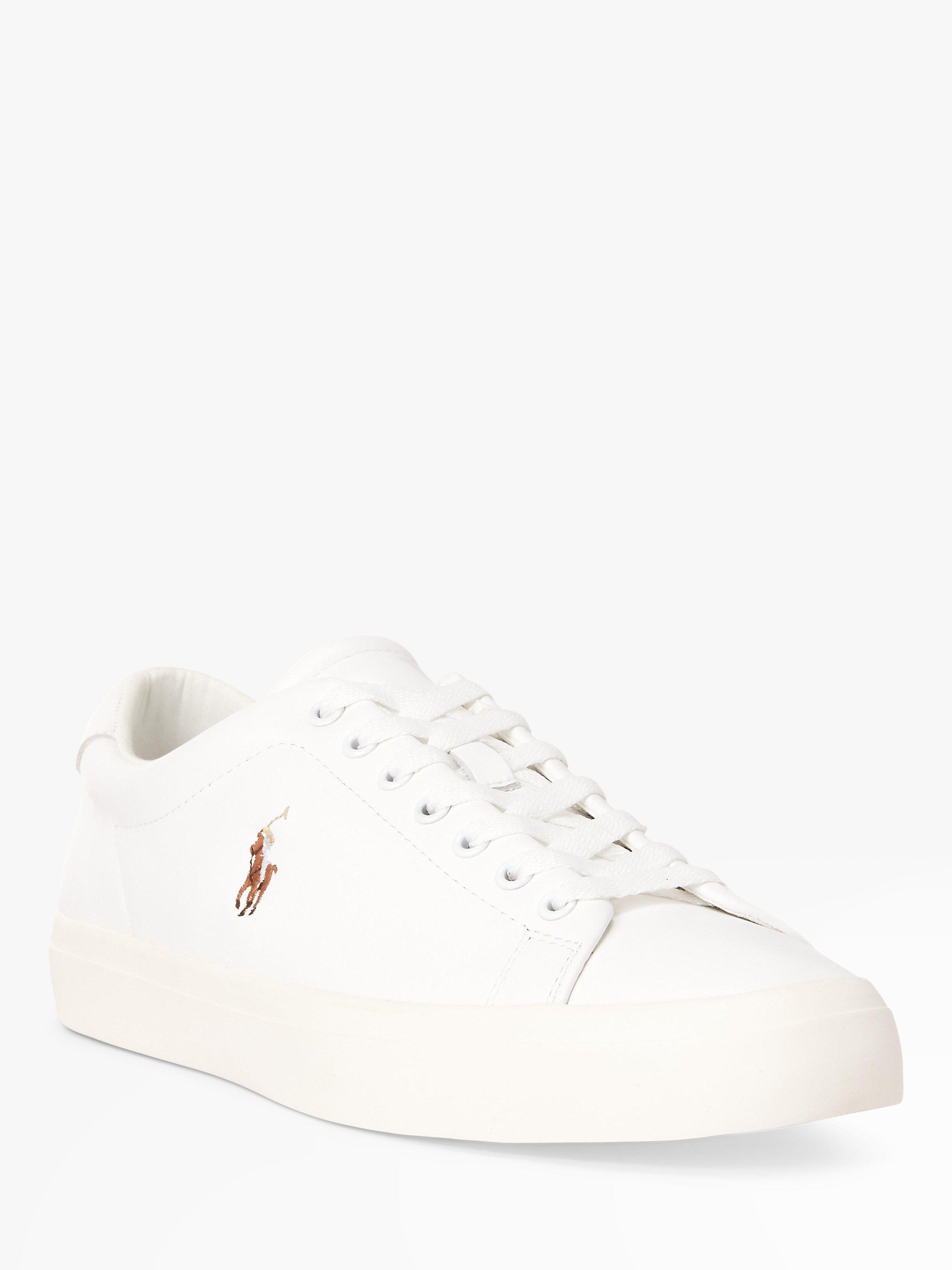 Product image 2 of 4, which shows Polo Ralph Lauren Longwood Leather Trainers, White / White, 7