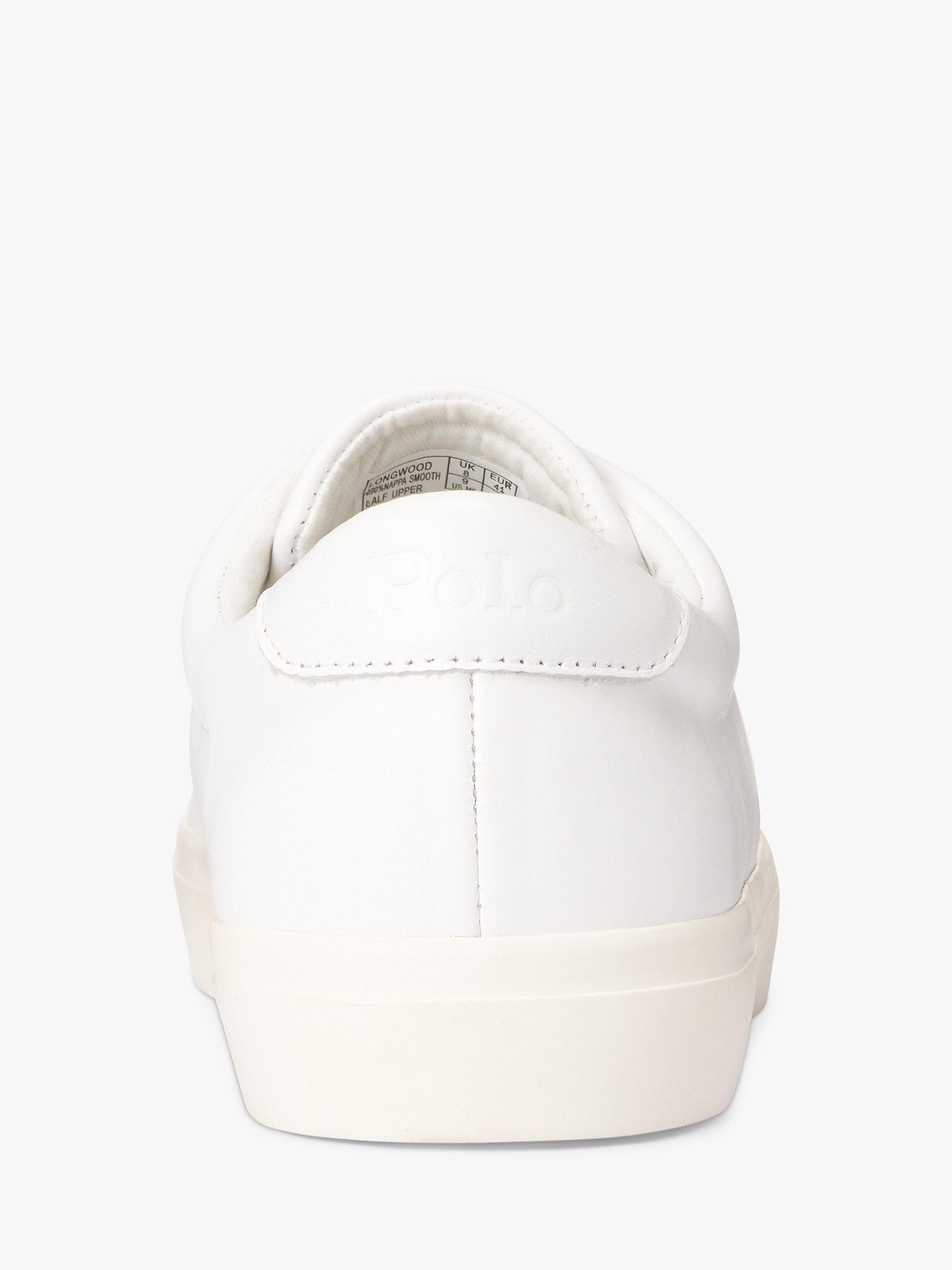 Product image 3 of 4, which shows Polo Ralph Lauren Longwood Leather Trainers, White / White, 7
