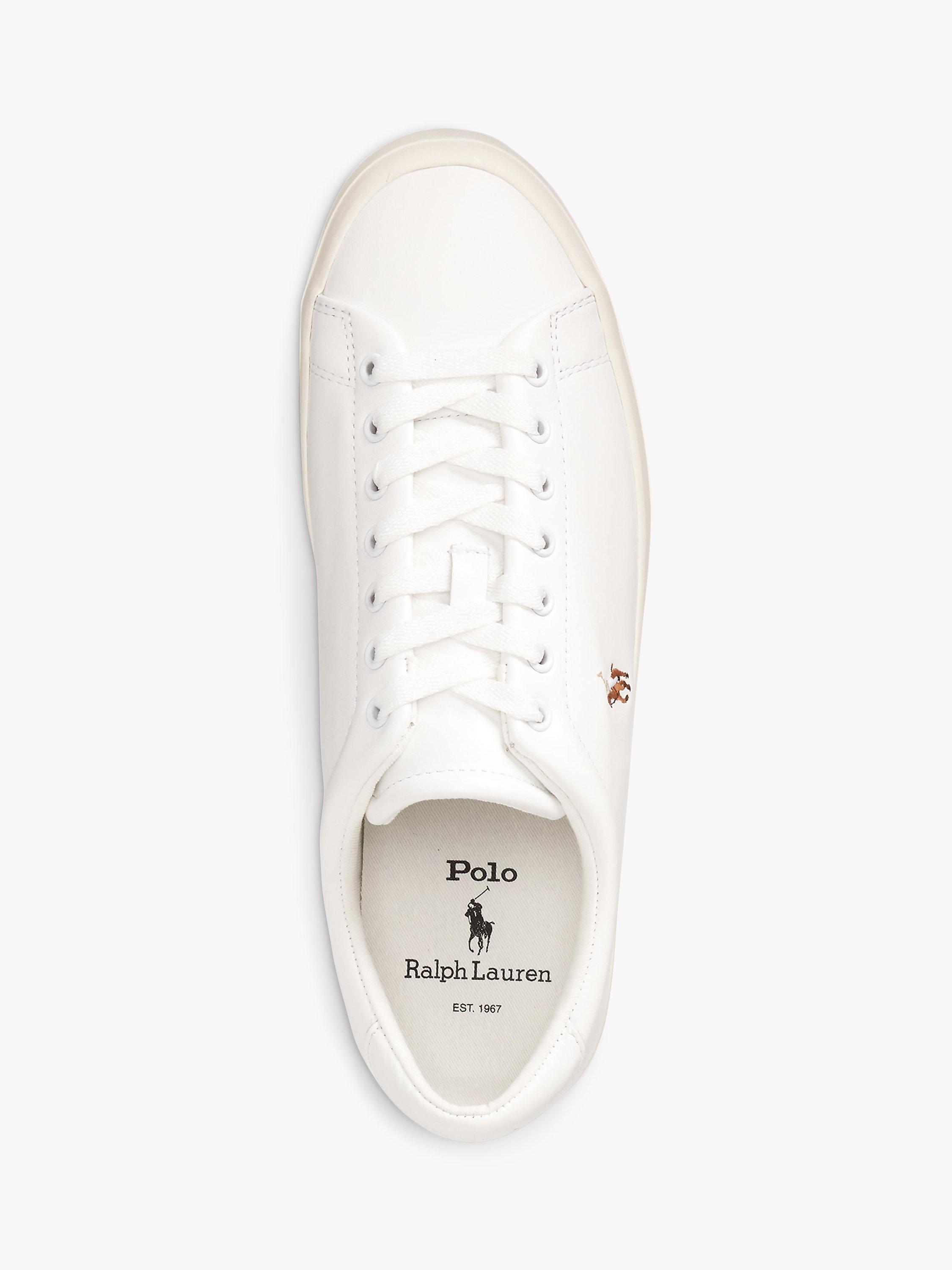 Product image 4 of 4, which shows Polo Ralph Lauren Longwood Leather Trainers, White / White, 7