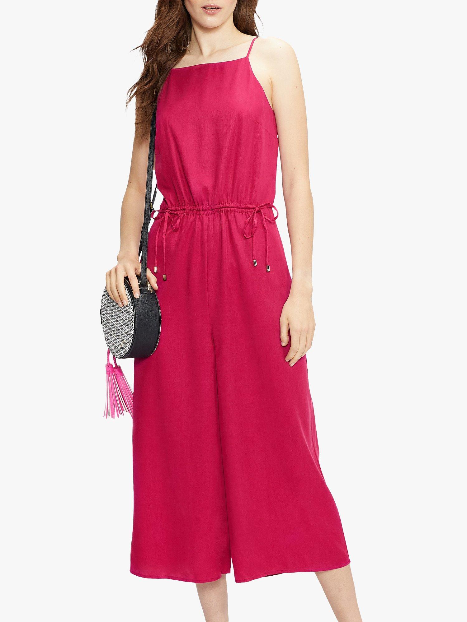 Ted Baker Drawstring Waist Wide Leg Jumpsuit, Deep Pink