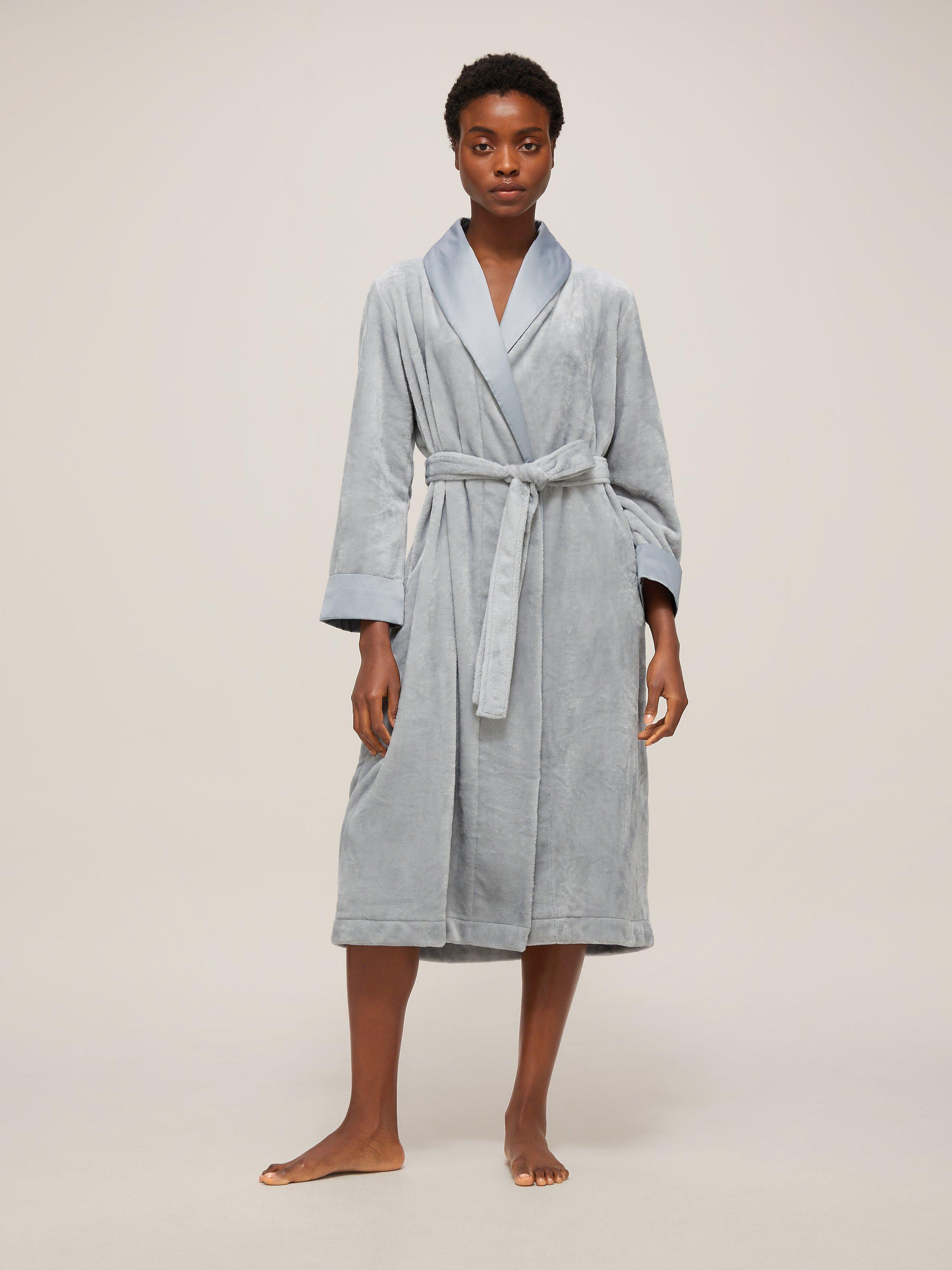 John Lewis Satin Fleece Robe, Silver