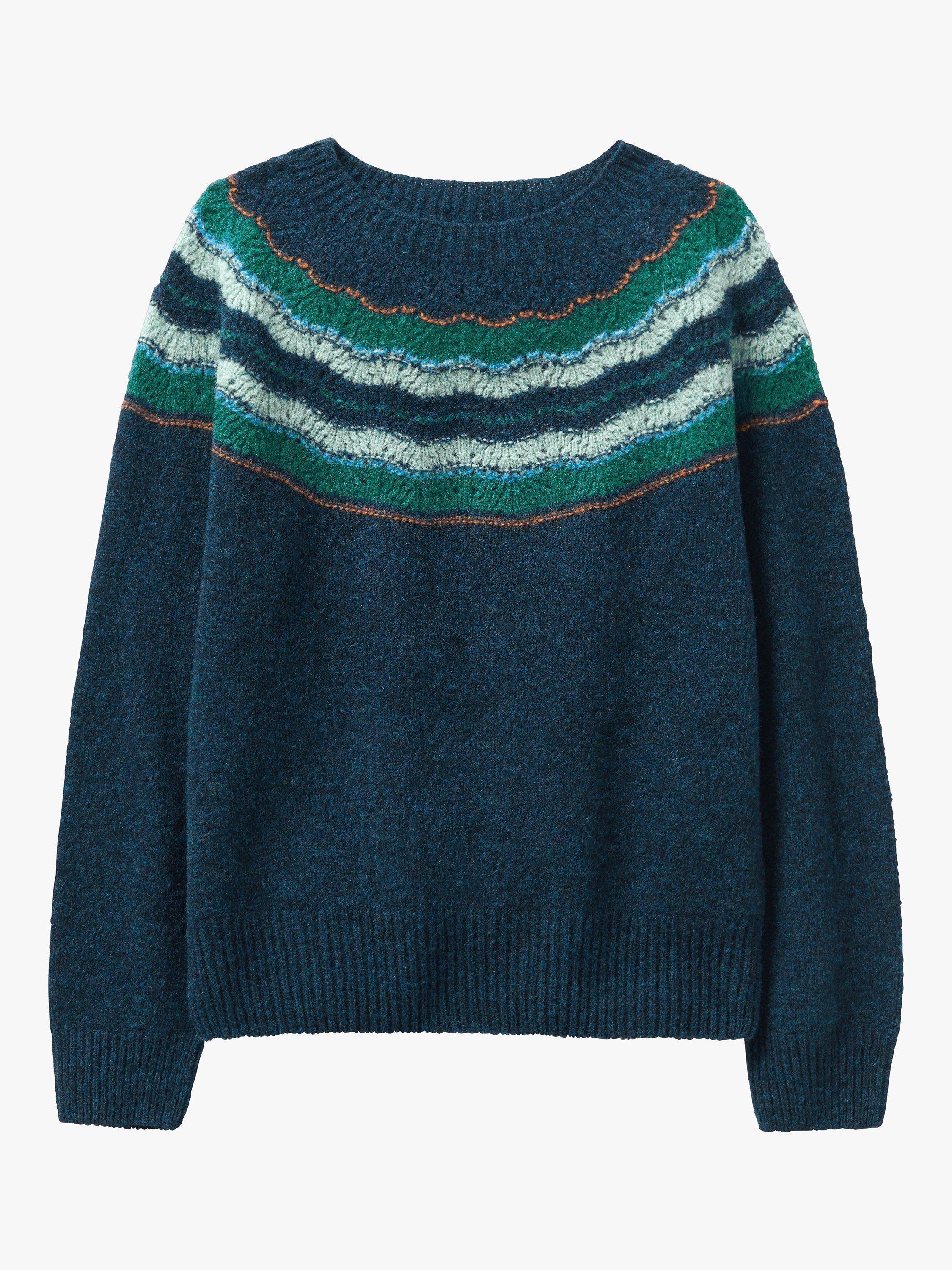 Toast Stripe Lace Yoke Jumper, Green/Multi