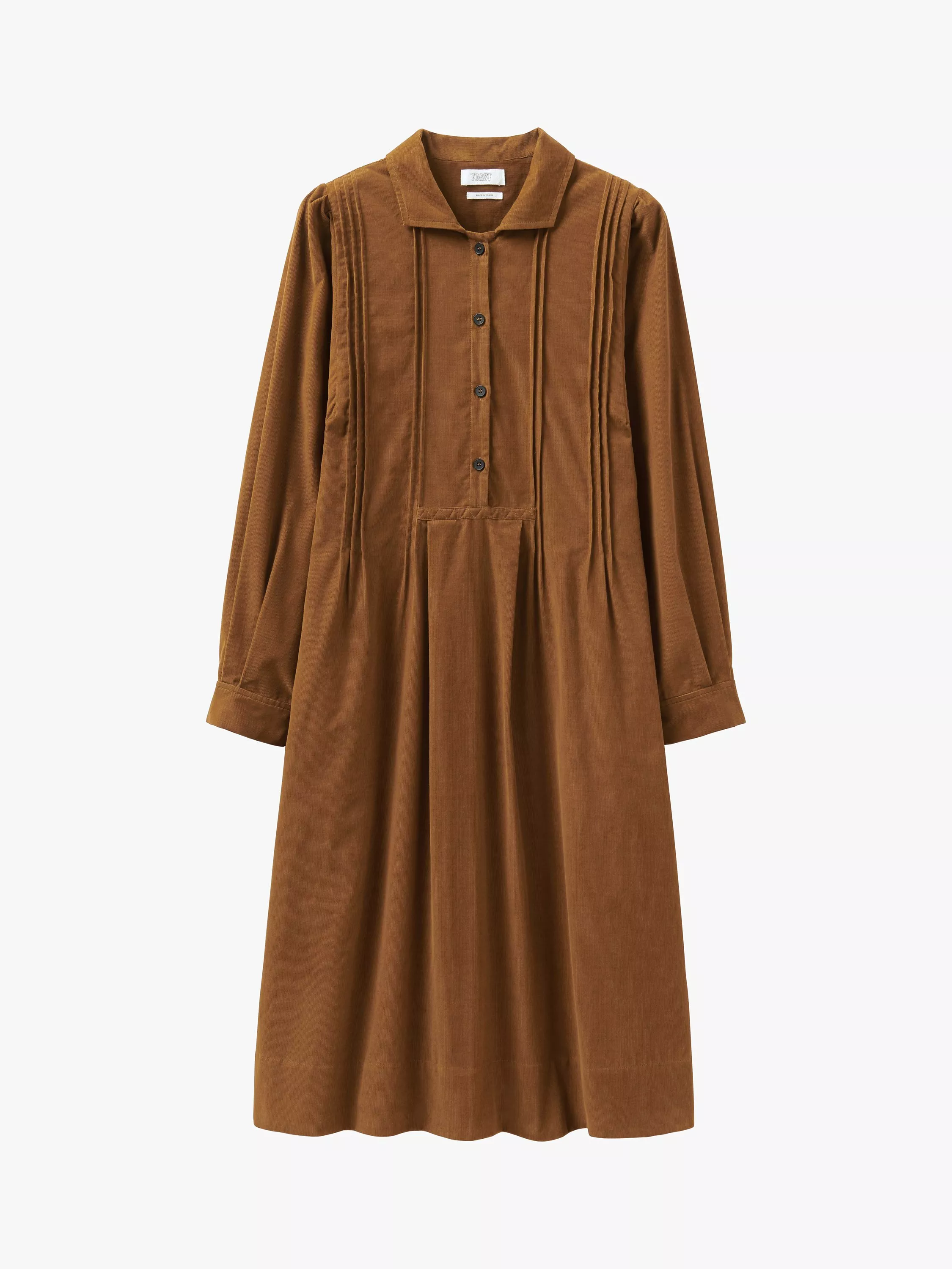 Toast Needlecord Pintuck Dress, Golden Syrup