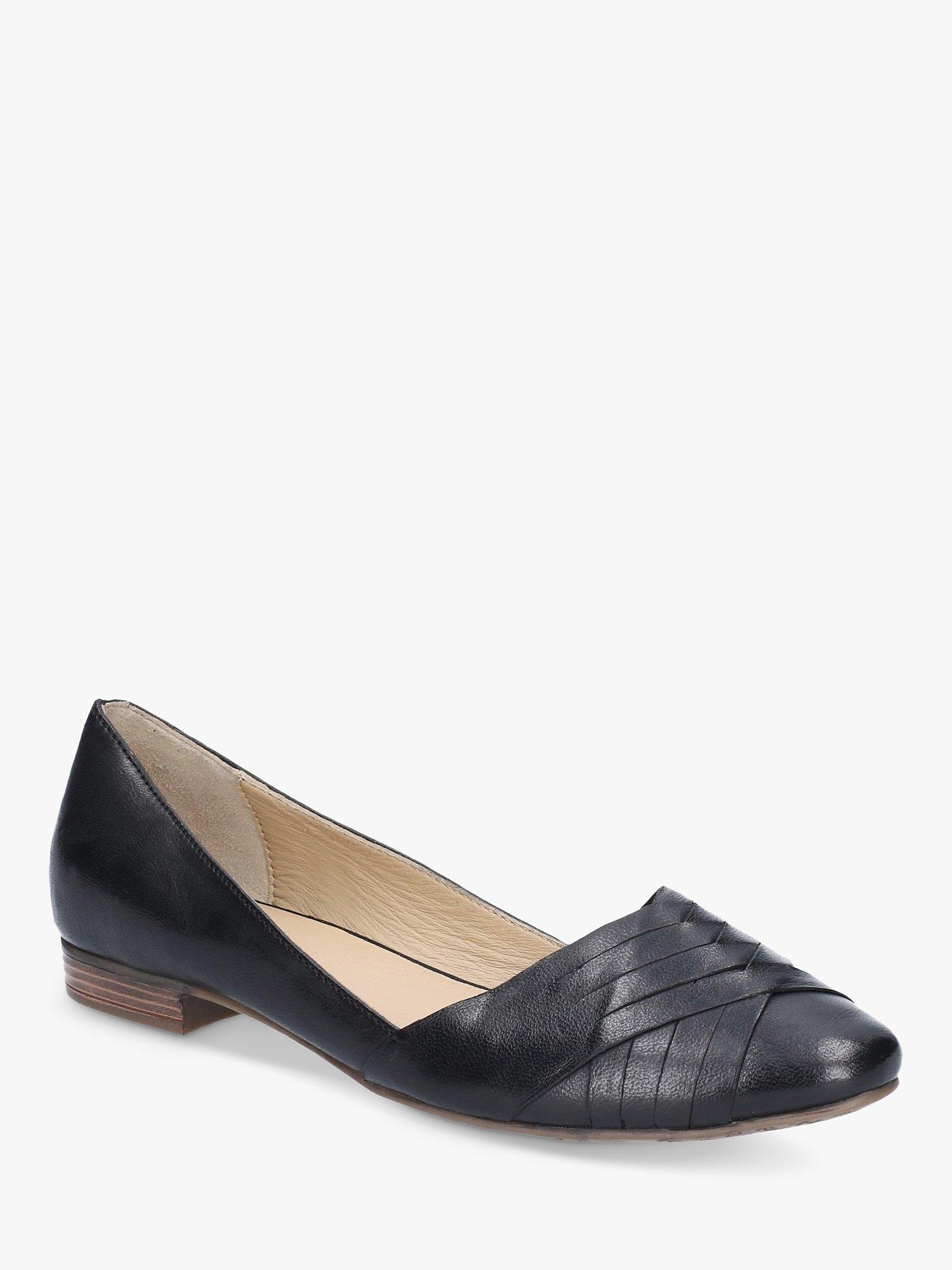 Hush Puppies Marley Leather Ballerina Slip On Shoes Black