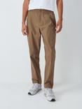 John Lewis ANYDAY Relaxed Fit Ripstop Stretch Cotton Ankle Trousers, Chestnut