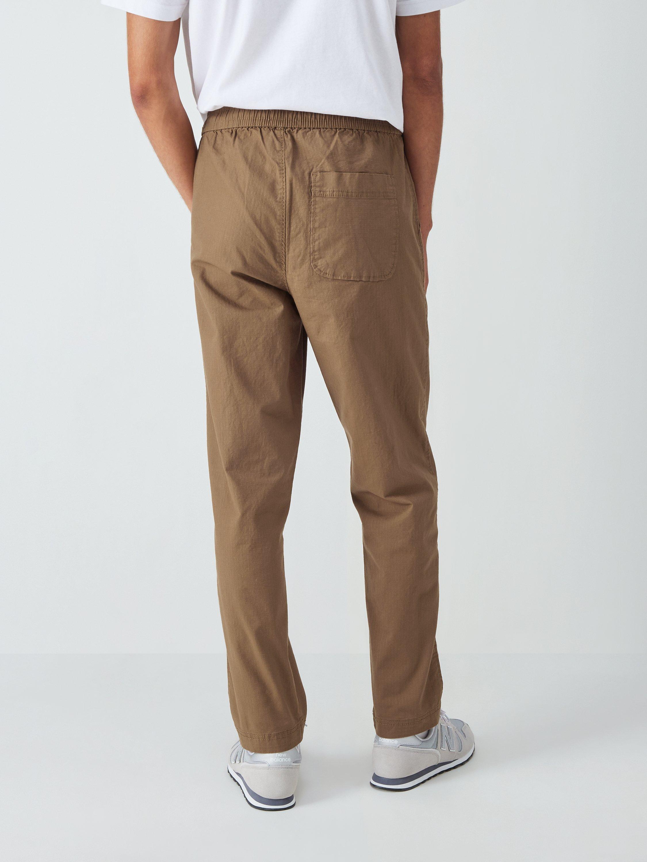 Product image 2 of 6, which shows John Lewis ANYDAY Relaxed Fit Ripstop Stretch Cotton Ankle Trousers, Chestnut, S