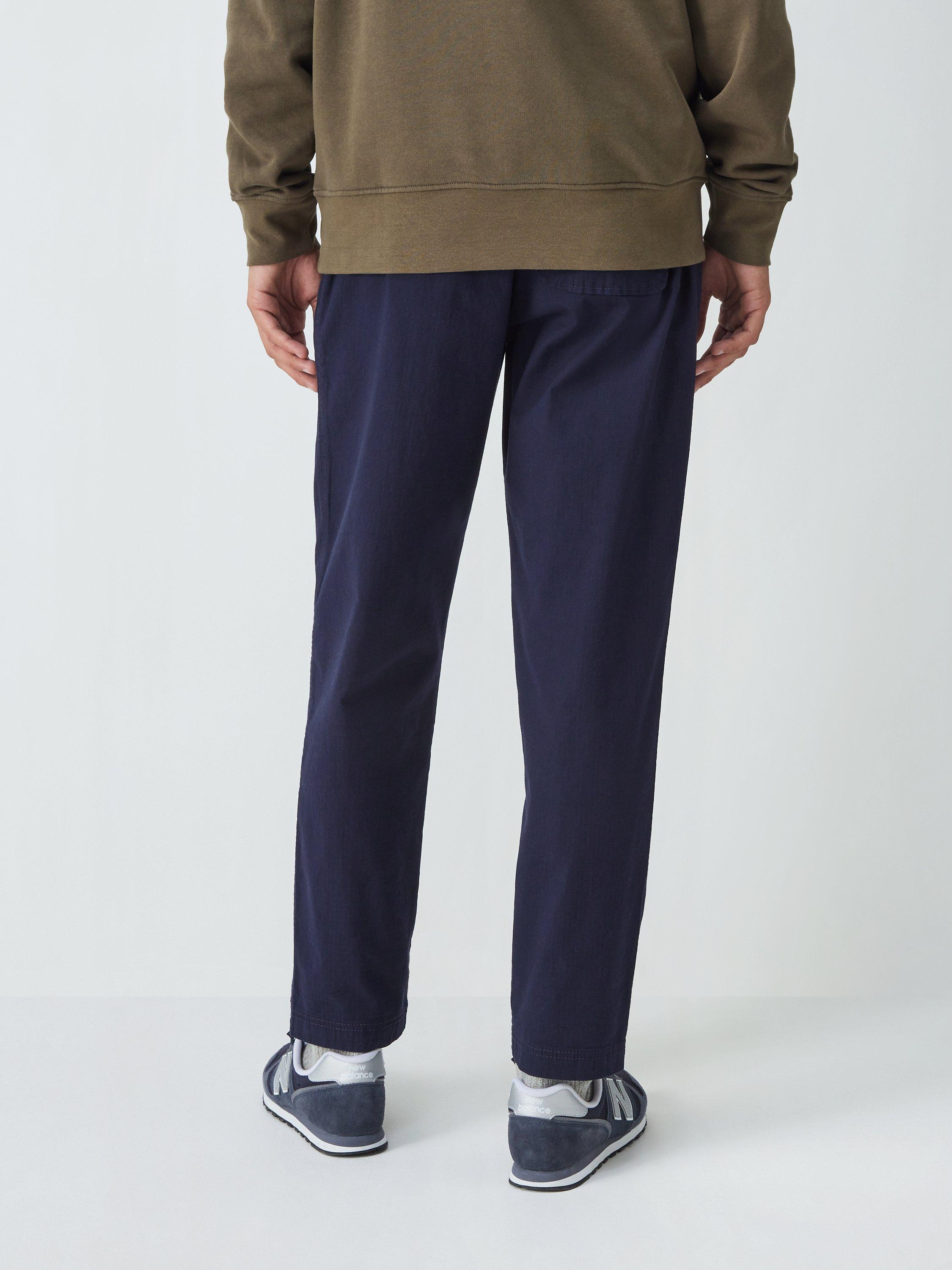 Product image 2 of 6, which shows John Lewis ANYDAY Relaxed Fit Ripstop Stretch Cotton Ankle Trousers, Navy, S