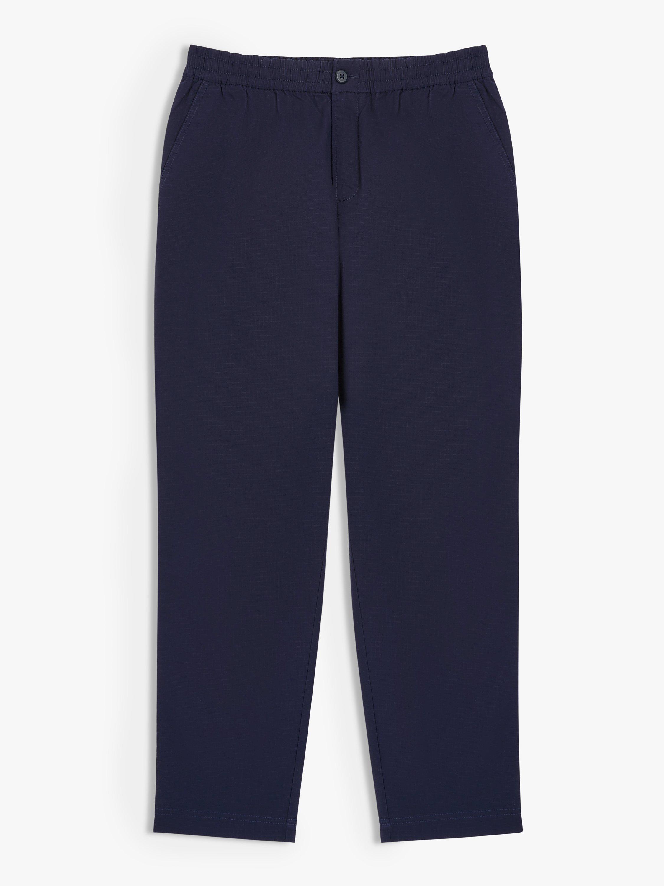 Product image 4 of 6, which shows John Lewis ANYDAY Relaxed Fit Ripstop Stretch Cotton Ankle Trousers, Navy, S
