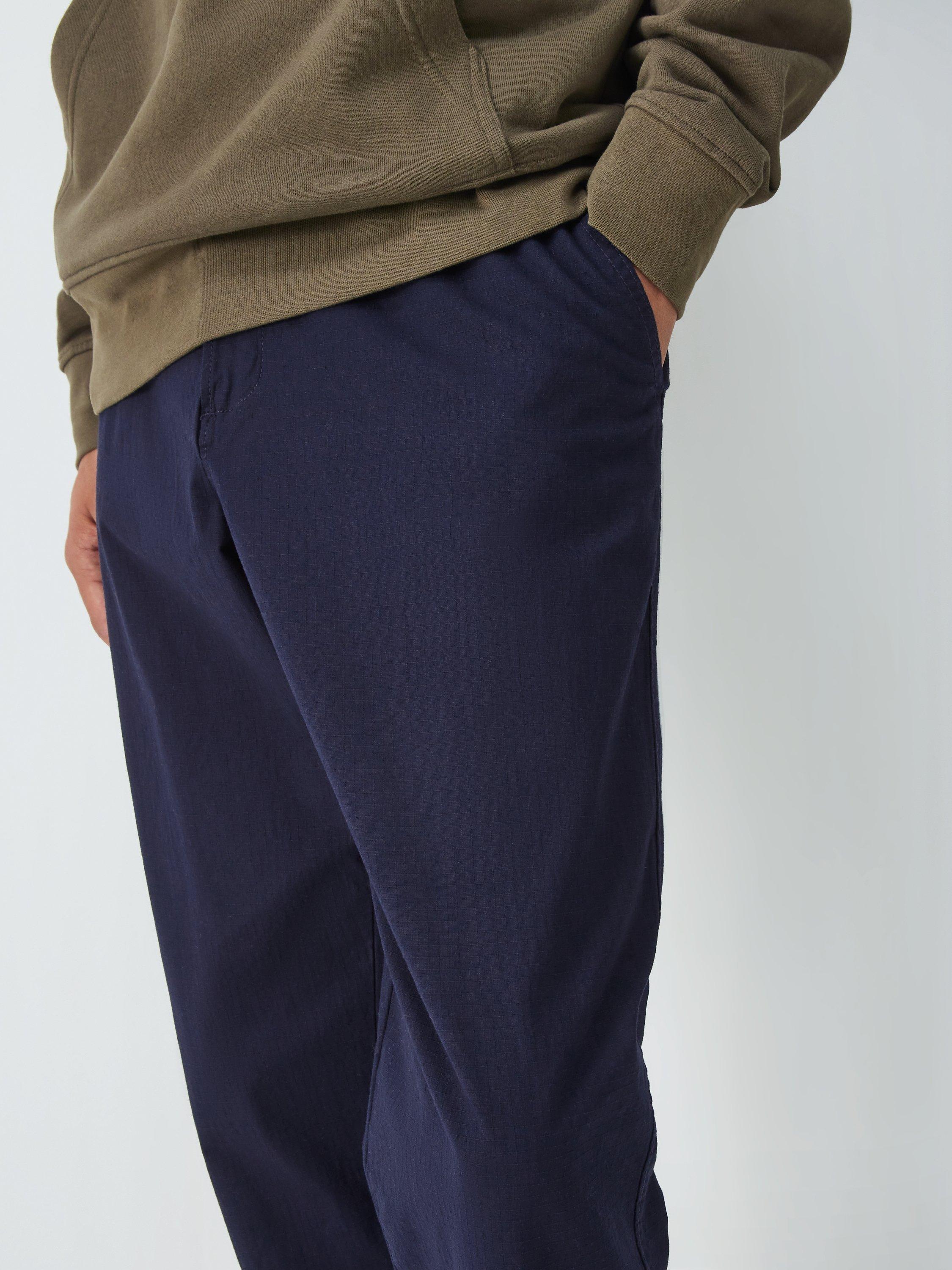 Product image 5 of 6, which shows John Lewis ANYDAY Relaxed Fit Ripstop Stretch Cotton Ankle Trousers, Navy, S