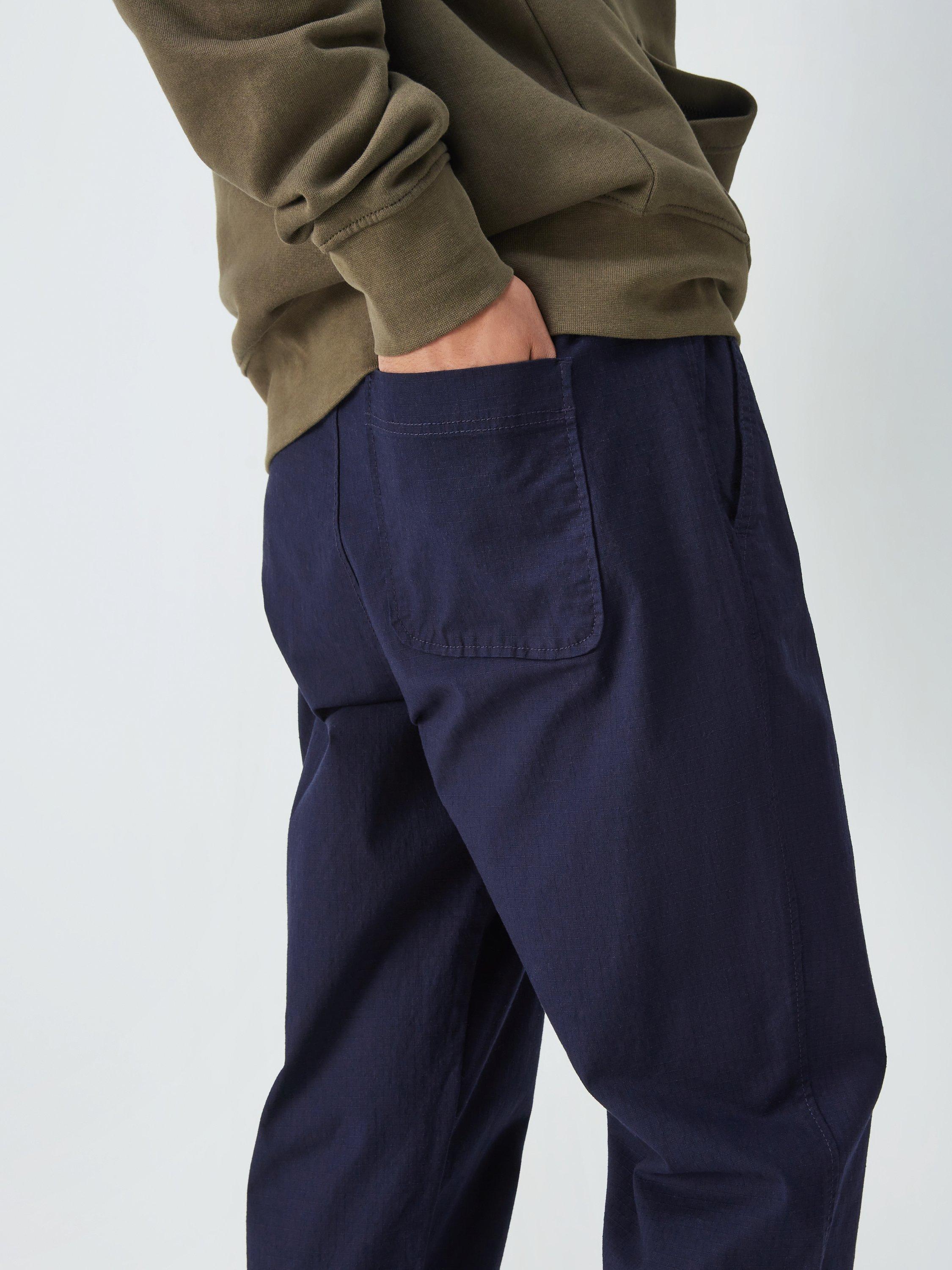 Product image 6 of 6, which shows John Lewis ANYDAY Relaxed Fit Ripstop Stretch Cotton Ankle Trousers, Navy, S