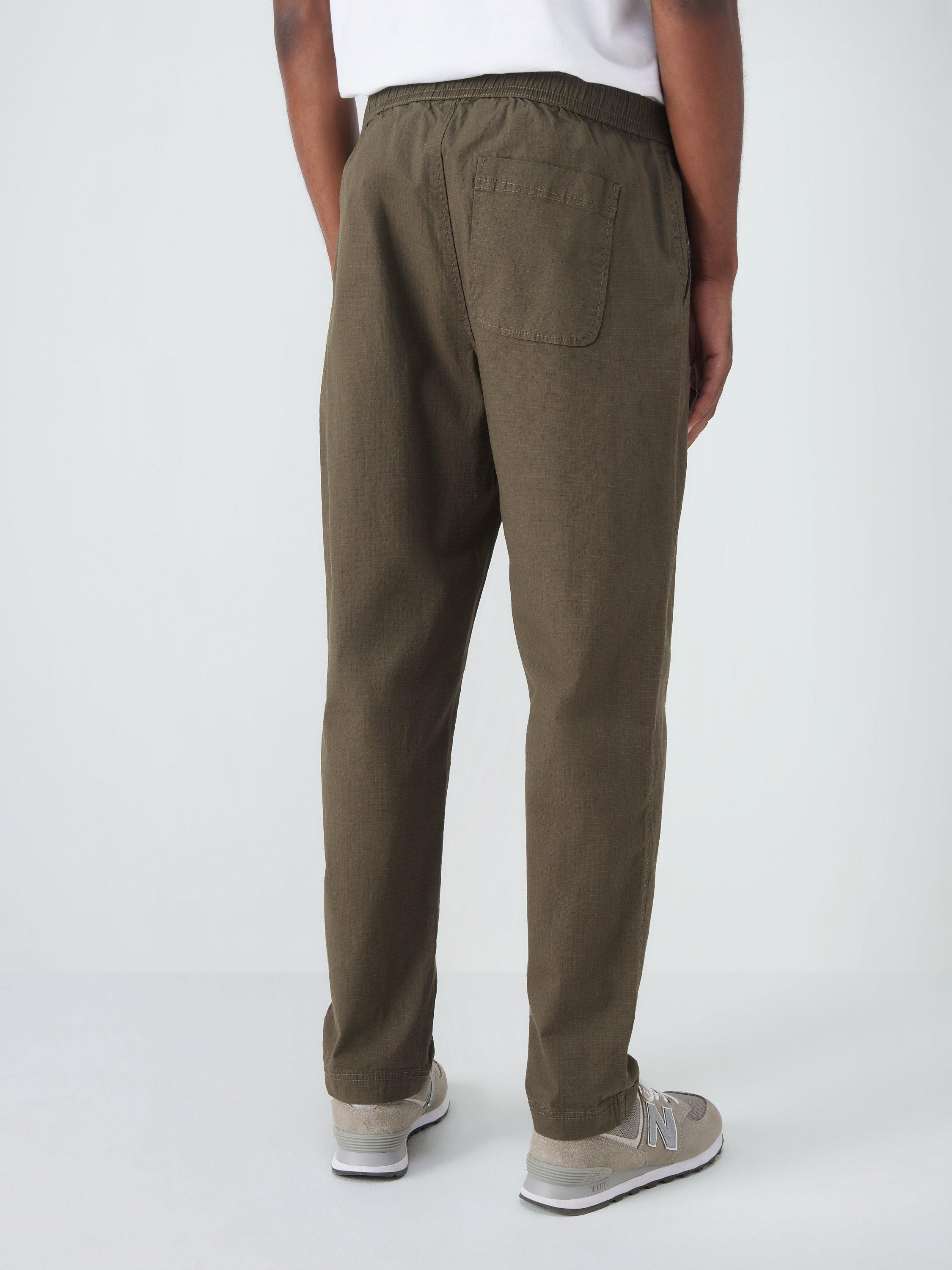Product image 2 of 6, which shows John Lewis ANYDAY Relaxed Fit Ripstop Stretch Cotton Ankle Trousers, Khaki, S