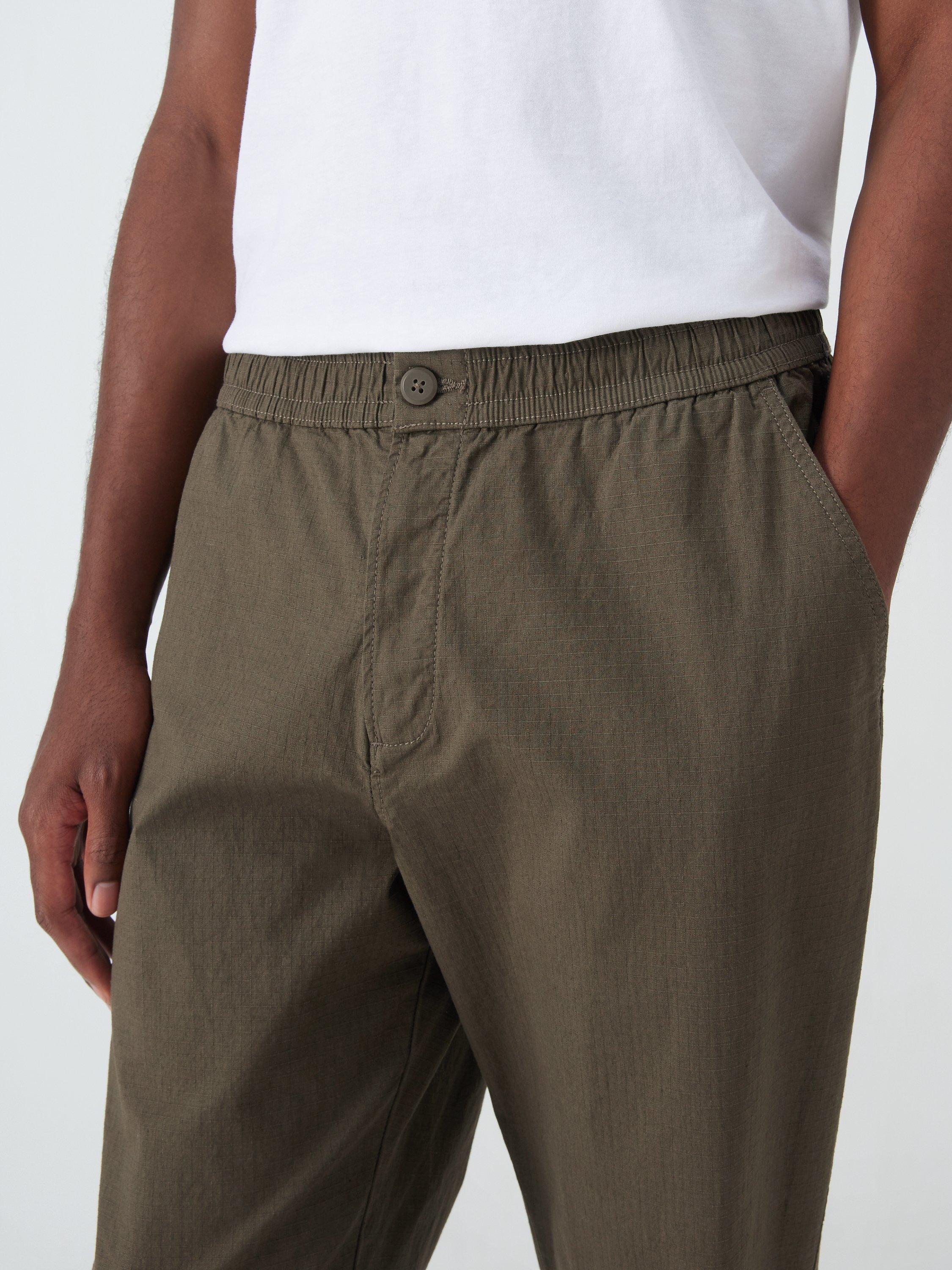 Product image 5 of 6, which shows John Lewis ANYDAY Relaxed Fit Ripstop Stretch Cotton Ankle Trousers, Khaki, S