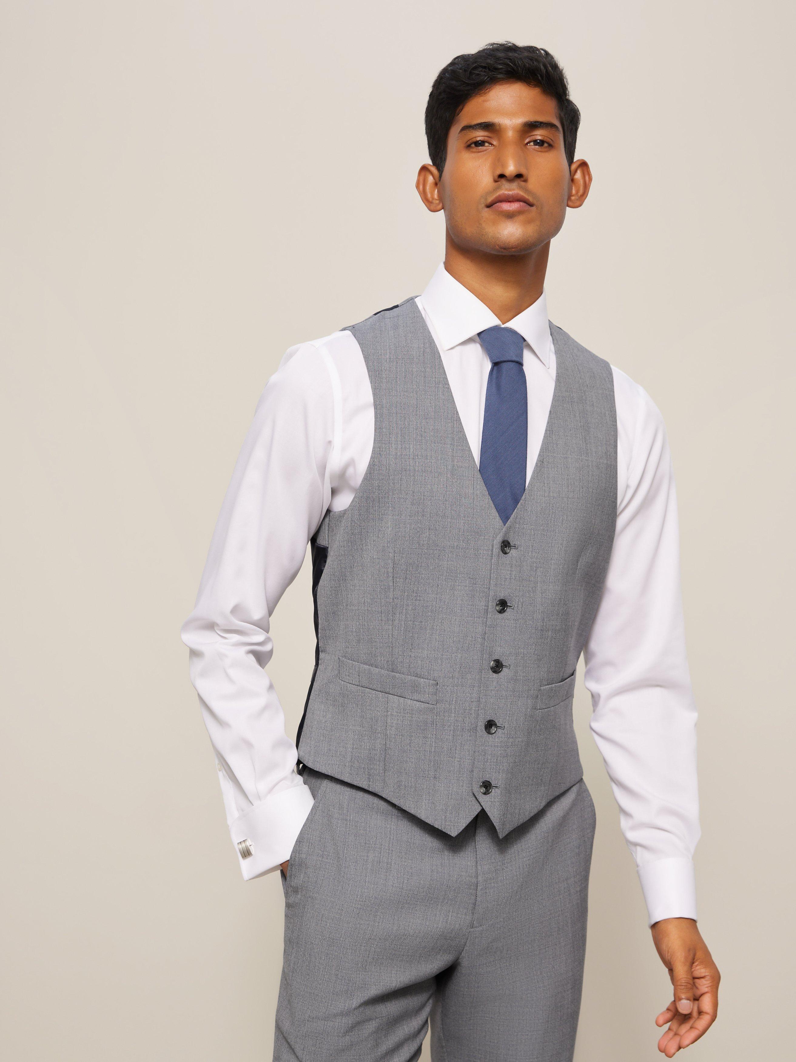 John Lewis Grey Twist Wool Waistcoat, Grey