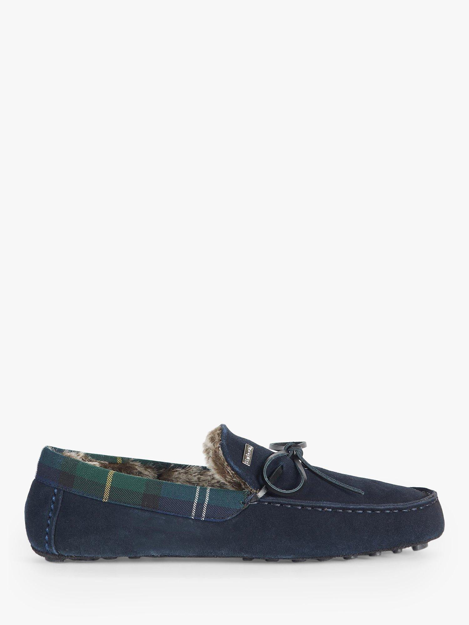 Barbour Tueart Suede Slippers, Navy