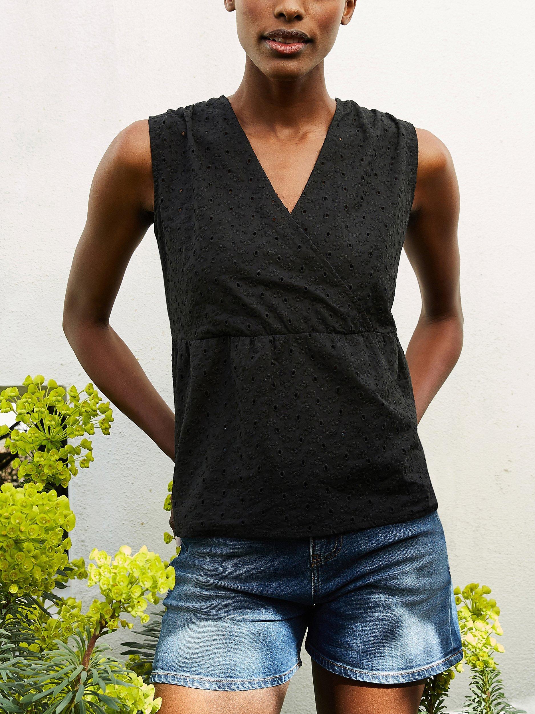 Baukjen Kloe Cutwork Cotton Top, Black