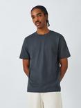 John Lewis ANYDAY Short Sleeve Crew Neck Cotton T-Shirt, Midnight Grey