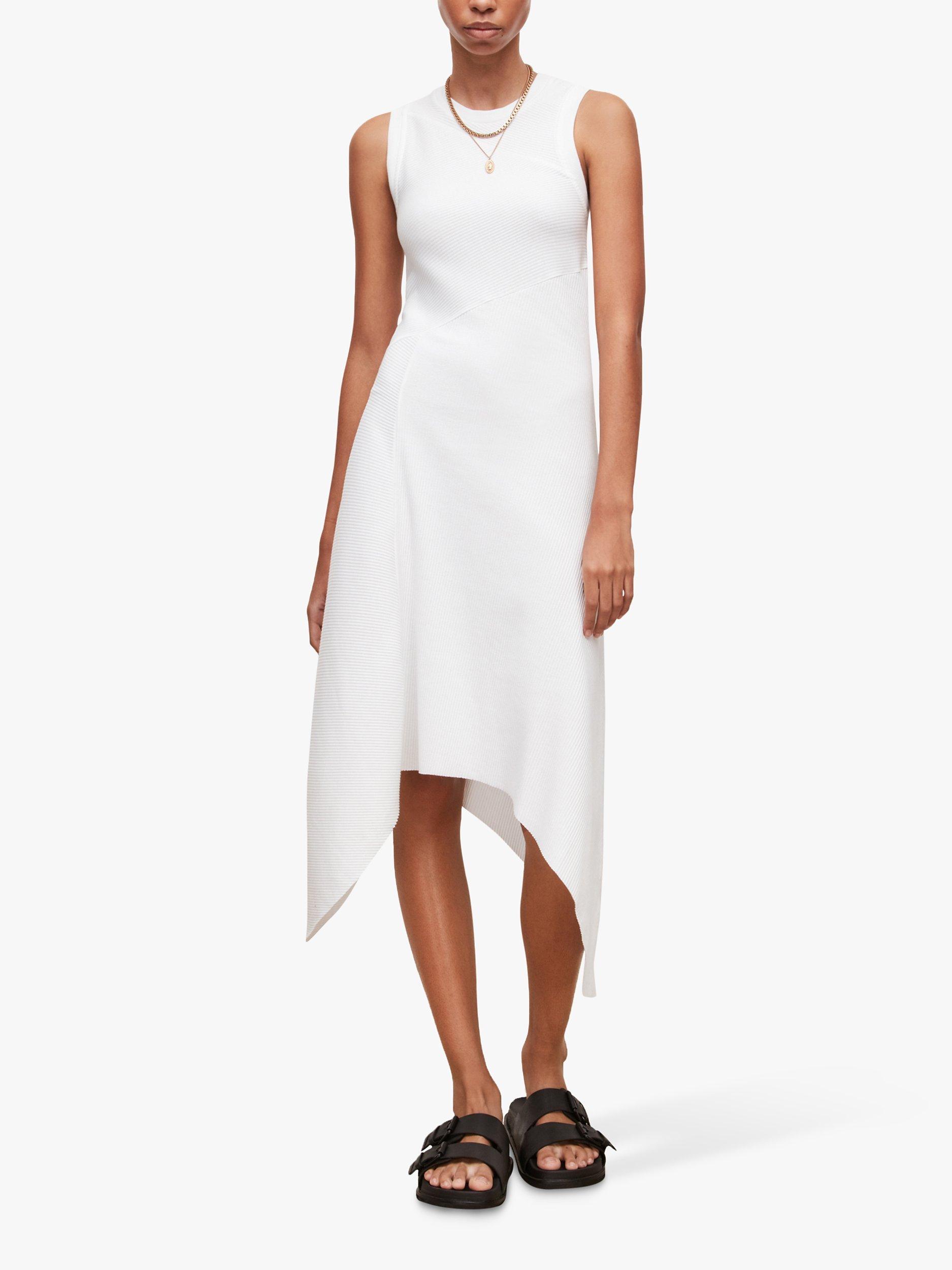 AllSaints Gia Asymmetric Hem Sleeveless Midi Dress
