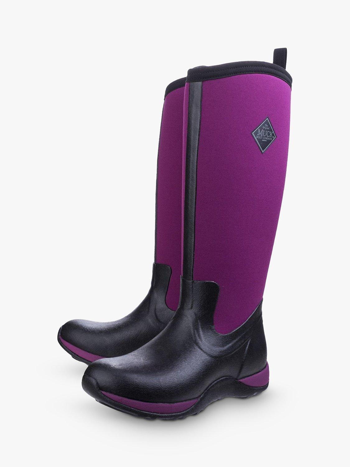 Product image 6 of 8, which shows Muck Arctic Adventure Tall Wellington Boots, Black/Maroon, 3