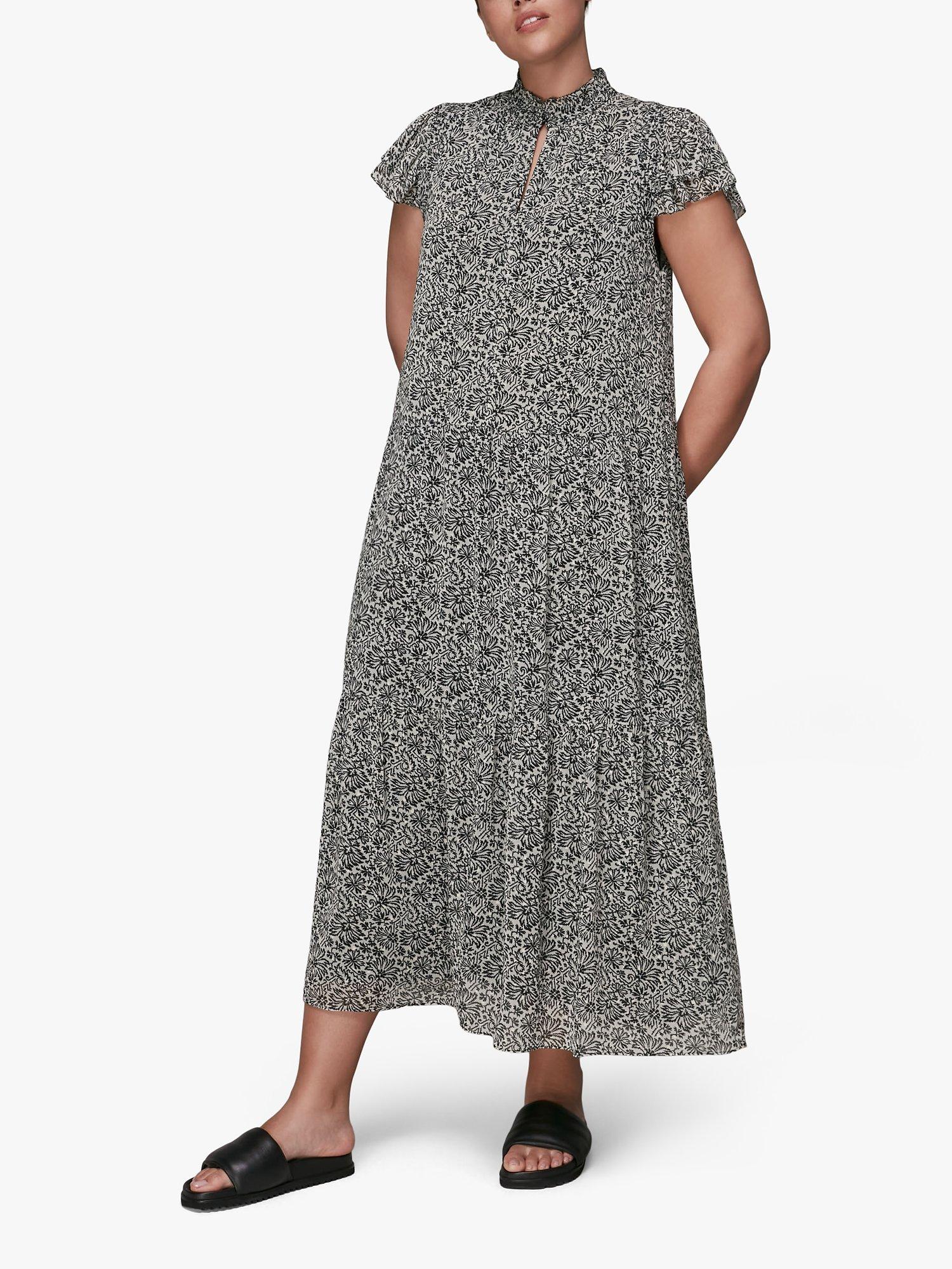Whistles Indo Floral Print Tiered Dress