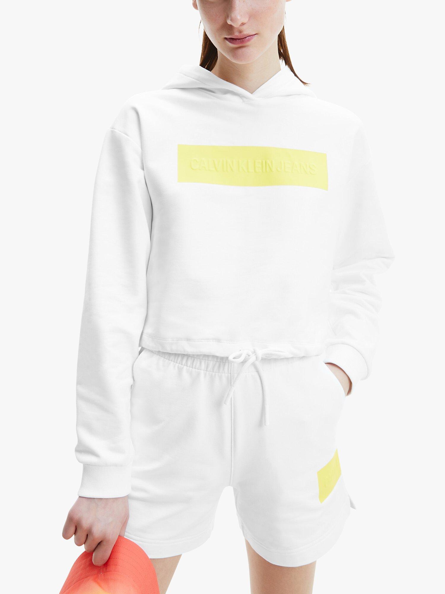 Product image 1 of 4, which shows Calvin Klein Jeans Hero Logo Hoodie, Bright White, XS