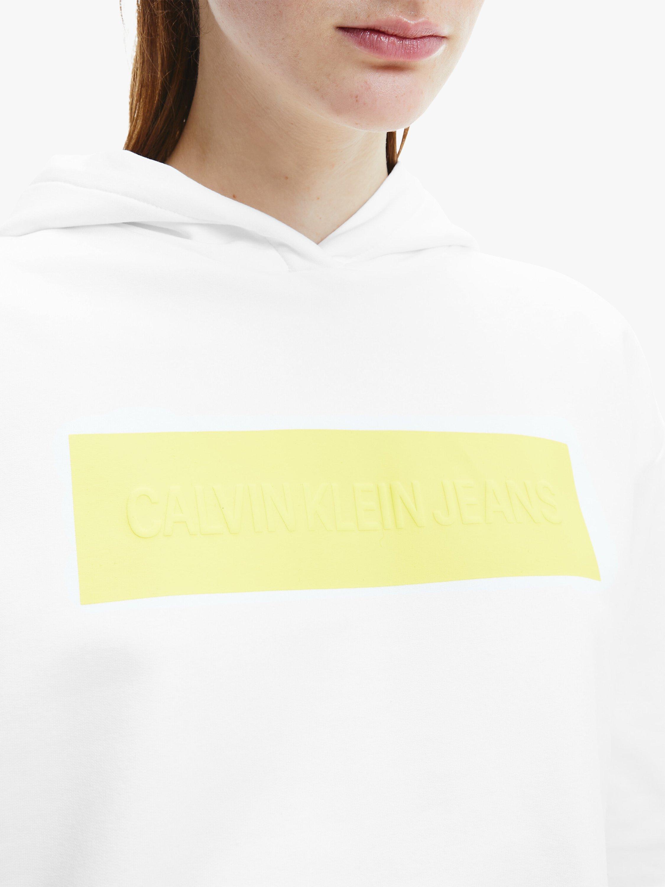 Product image 4 of 4, which shows Calvin Klein Jeans Hero Logo Hoodie, Bright White, XS
