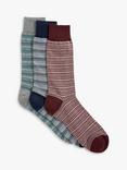 John Lewis Made in Italy Cotton Patterned Socks, Pack of 3, Multi