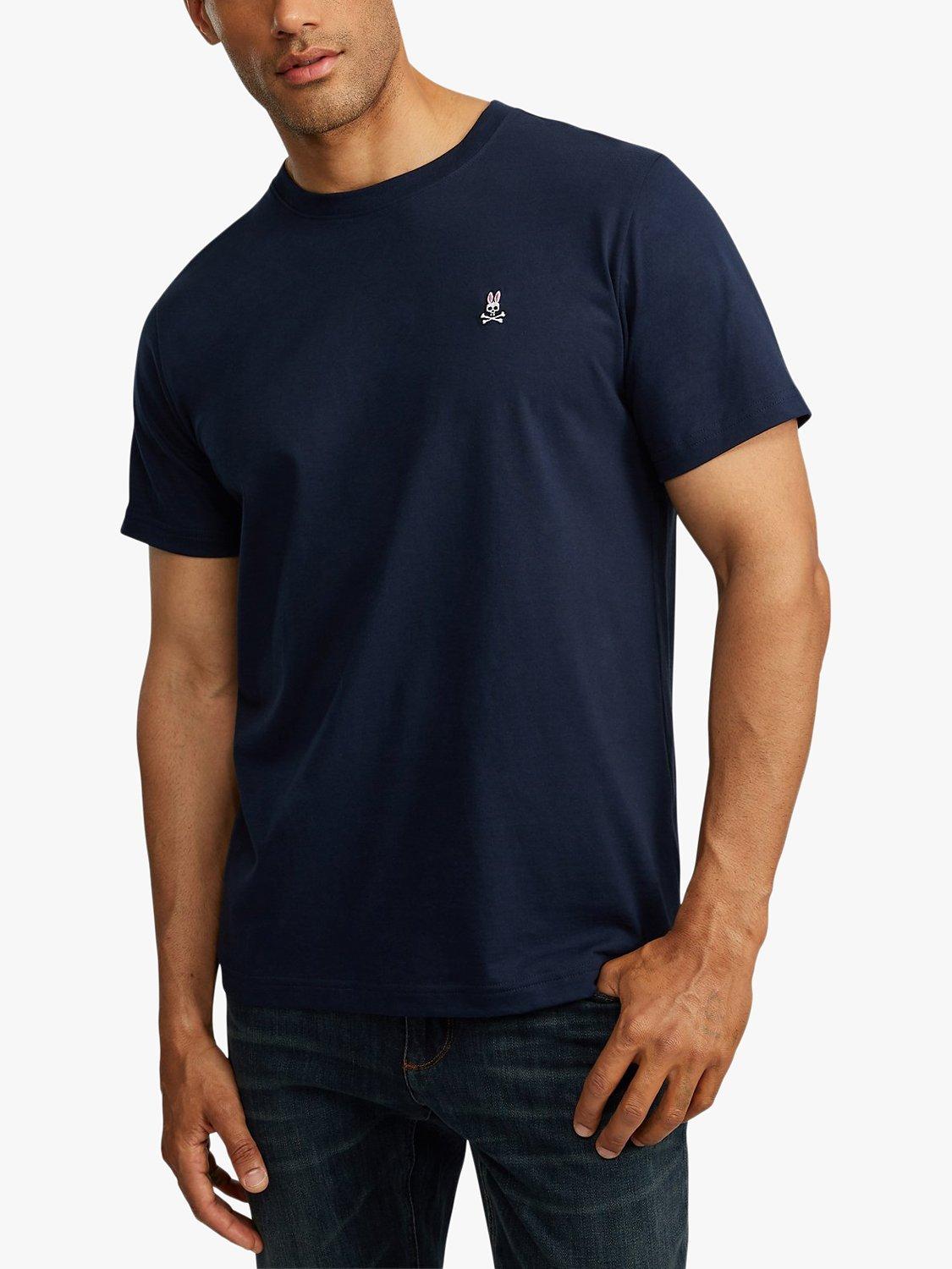 Product image 1 of 6, which shows Psycho Bunny Classic Logo Crew Neck Pima Cotton T-Shirt, Navy, S