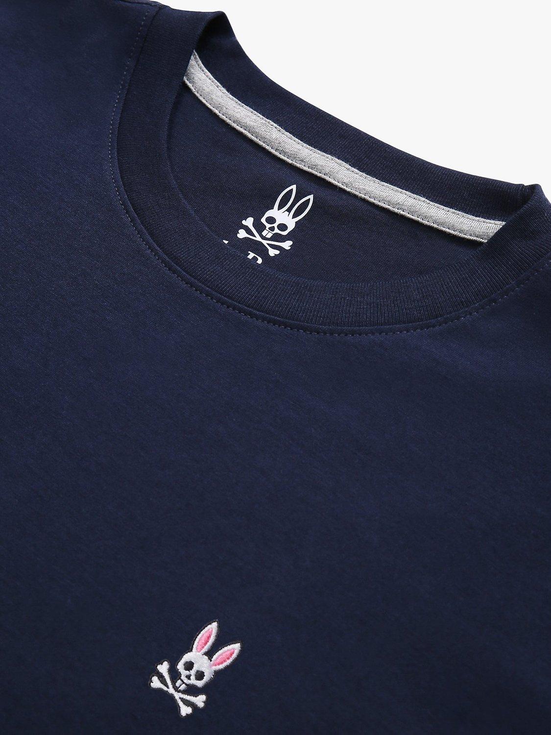 Product image 5 of 6, which shows Psycho Bunny Classic Logo Crew Neck Pima Cotton T-Shirt, Navy, S