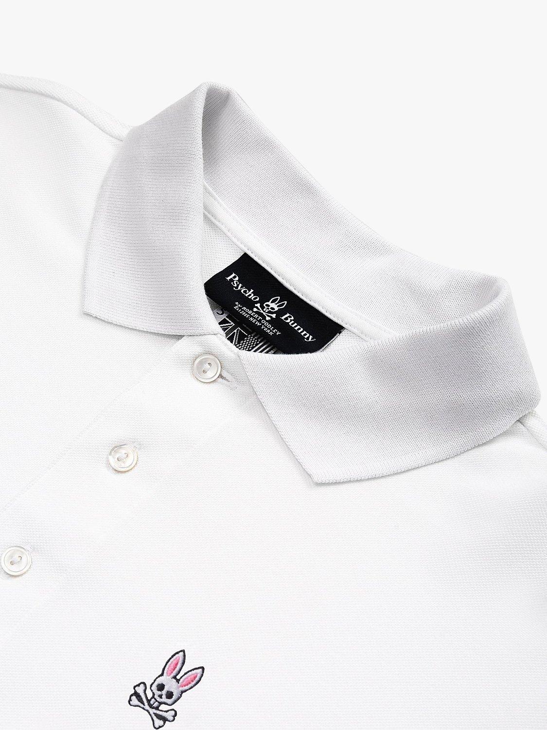 Product image 5 of 6, which shows Psycho Bunny Classic Long Sleeve Pique Polo Shirt, White, S
