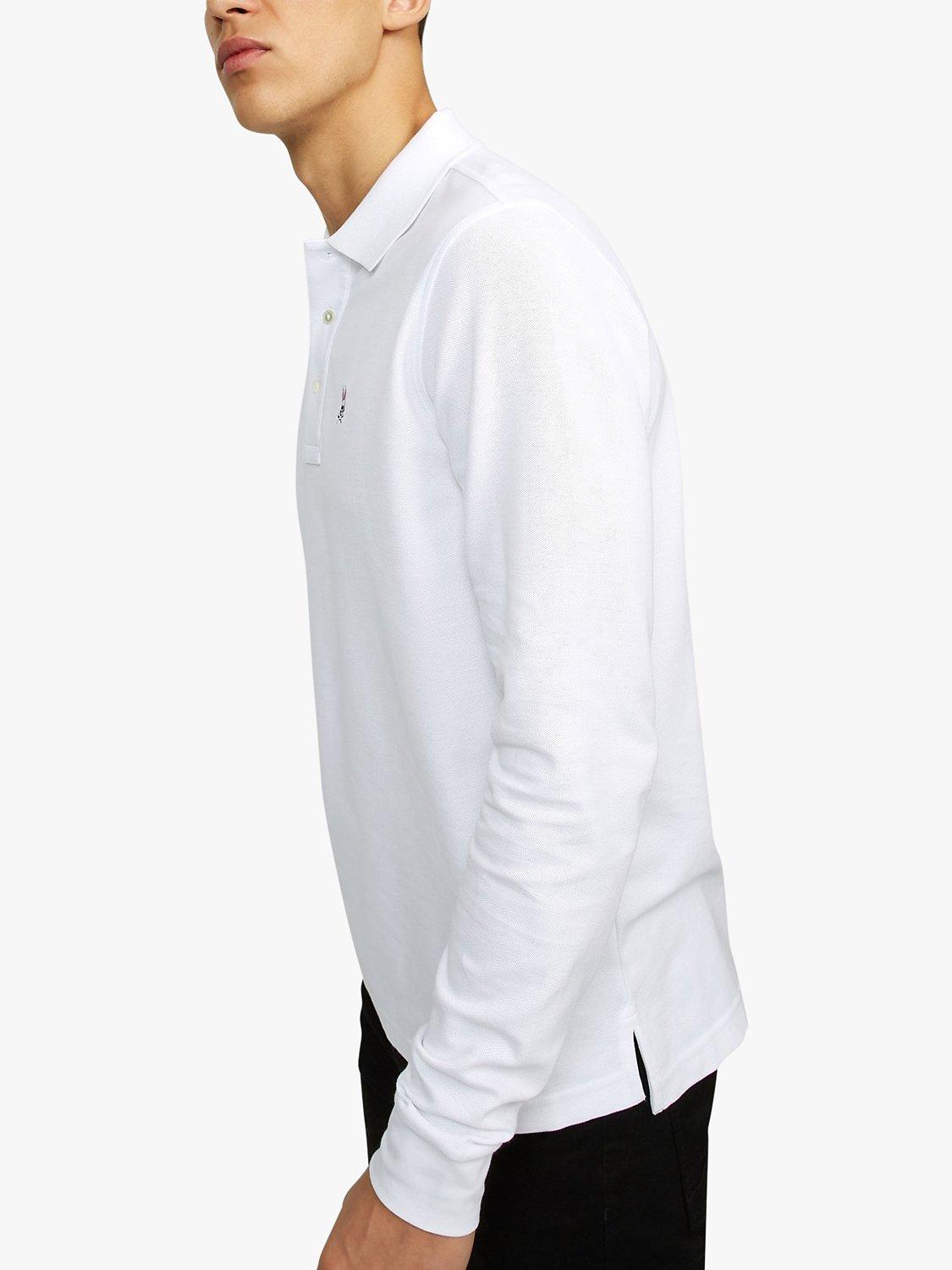 Product image 6 of 6, which shows Psycho Bunny Classic Long Sleeve Pique Polo Shirt, White, S