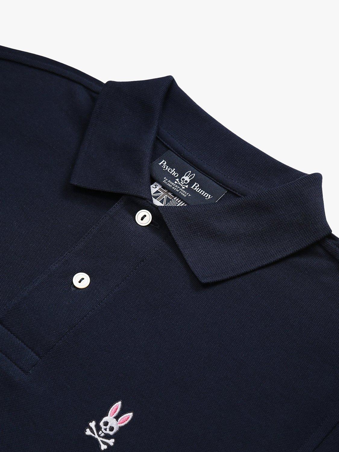 Product image 5 of 6, which shows Psycho Bunny Classic Short Sleeve Pique Polo Shirt, Navy, S
